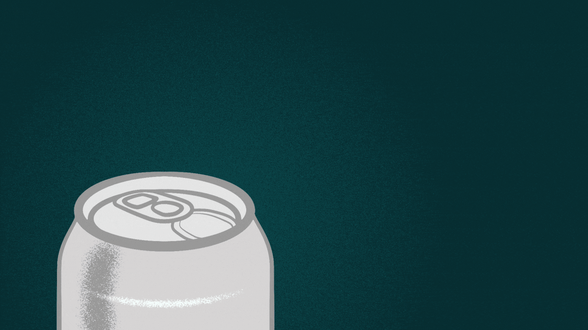 Animated illustration of a beer can opening and confetti bursting out.