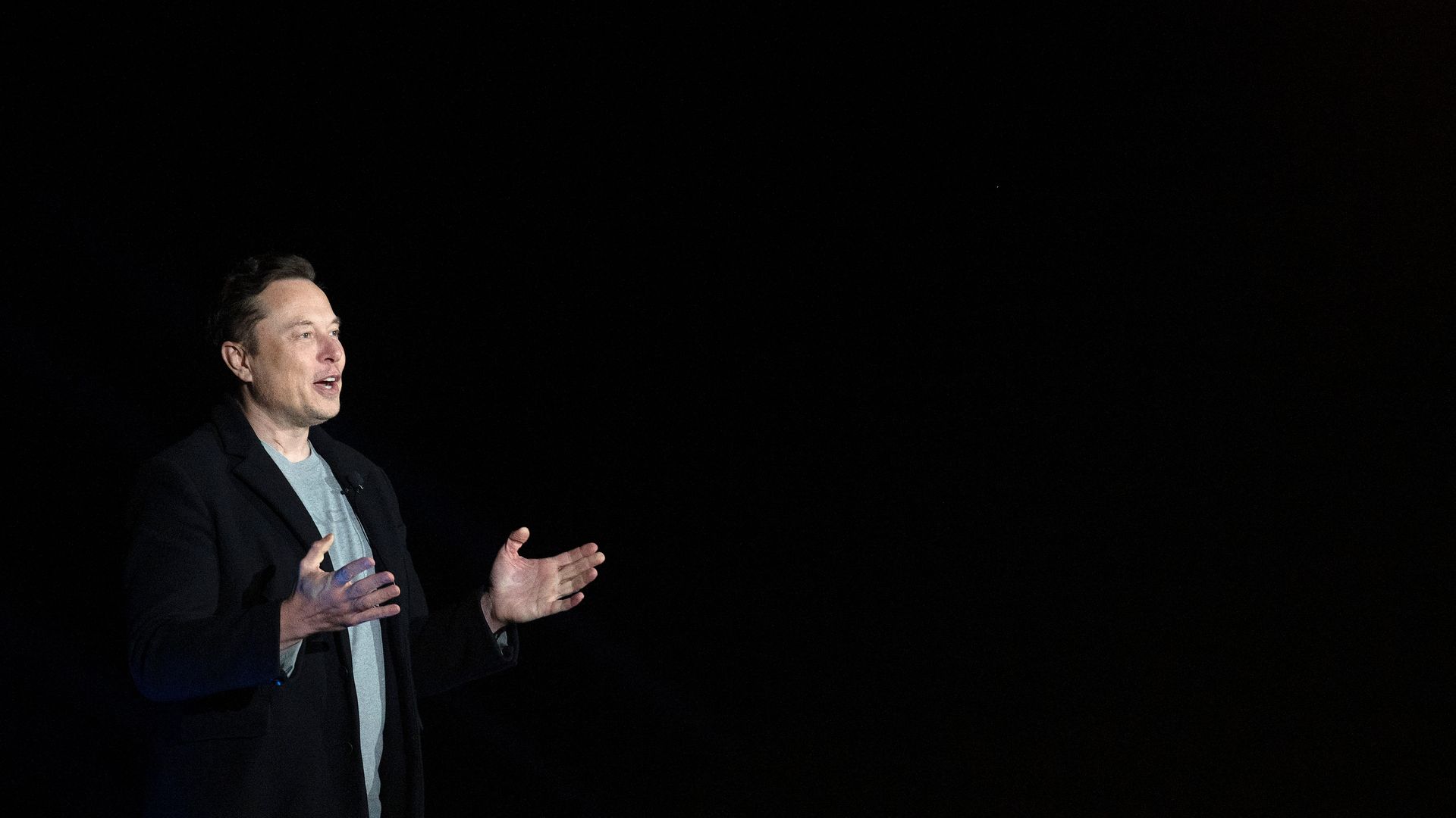 Elon Musk speaking in Texas in February 2022.