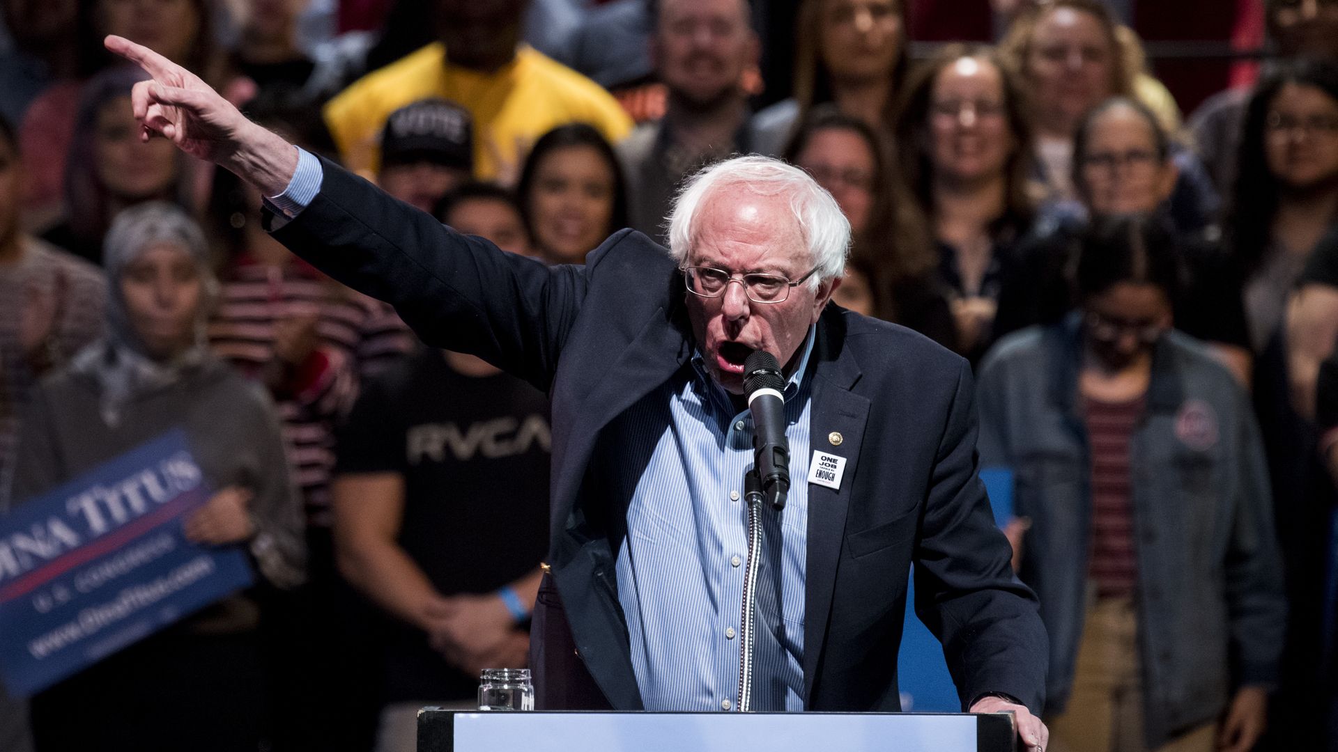 Bernie Sanders speaks at a rally in Nevada in October