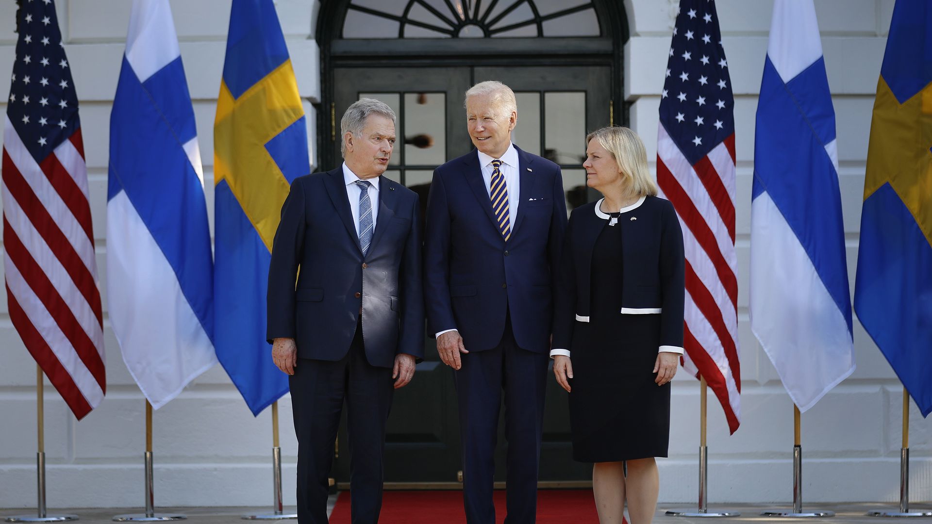 Biden with the leaders of Sweden and Finland