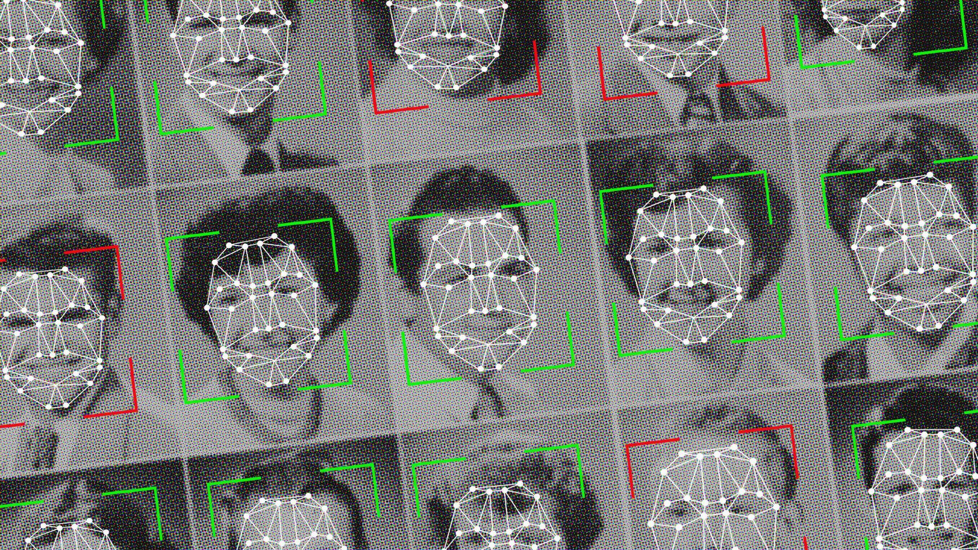 Facial recognition illustration