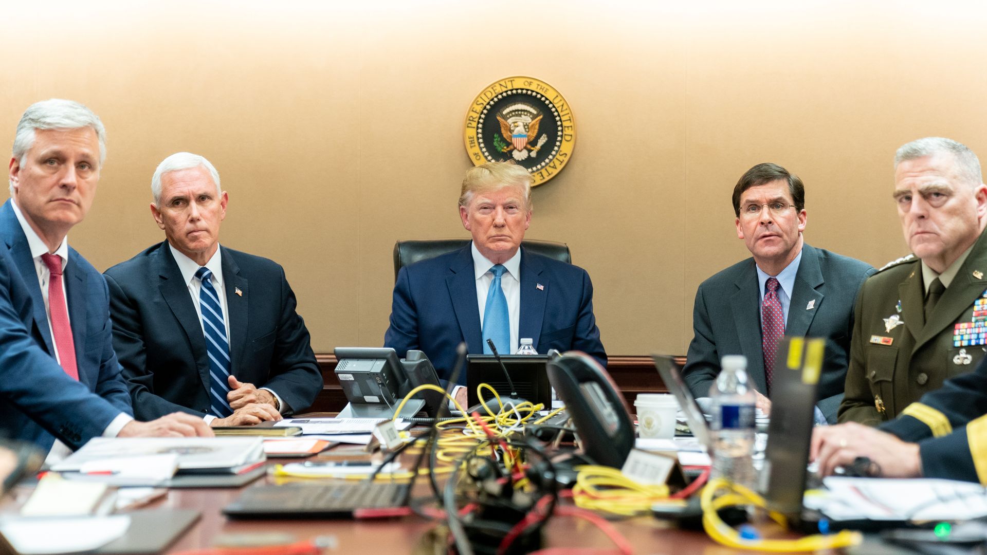 Trump with White House officials monitoring Baghdadi raid