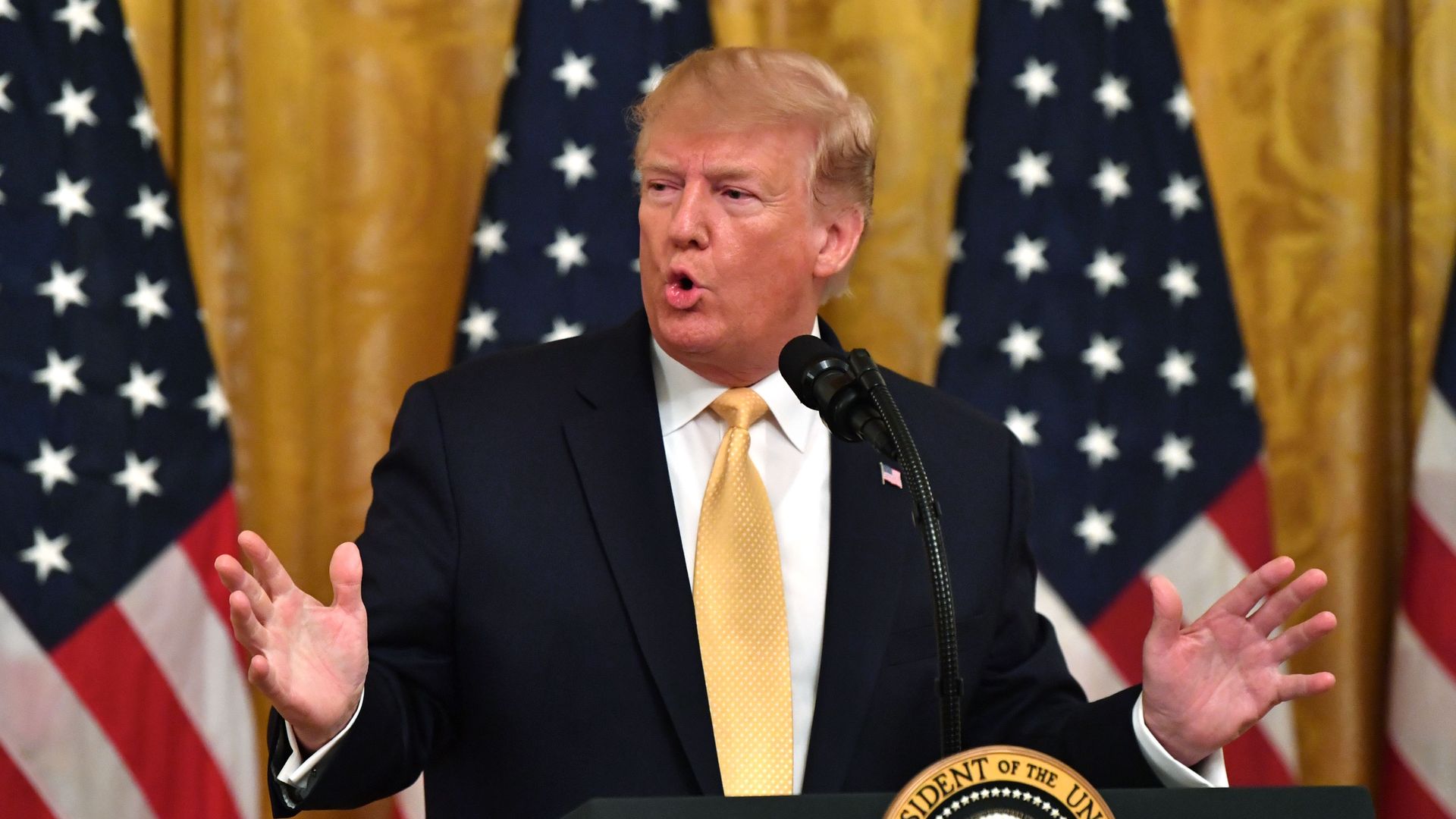 The president speaking