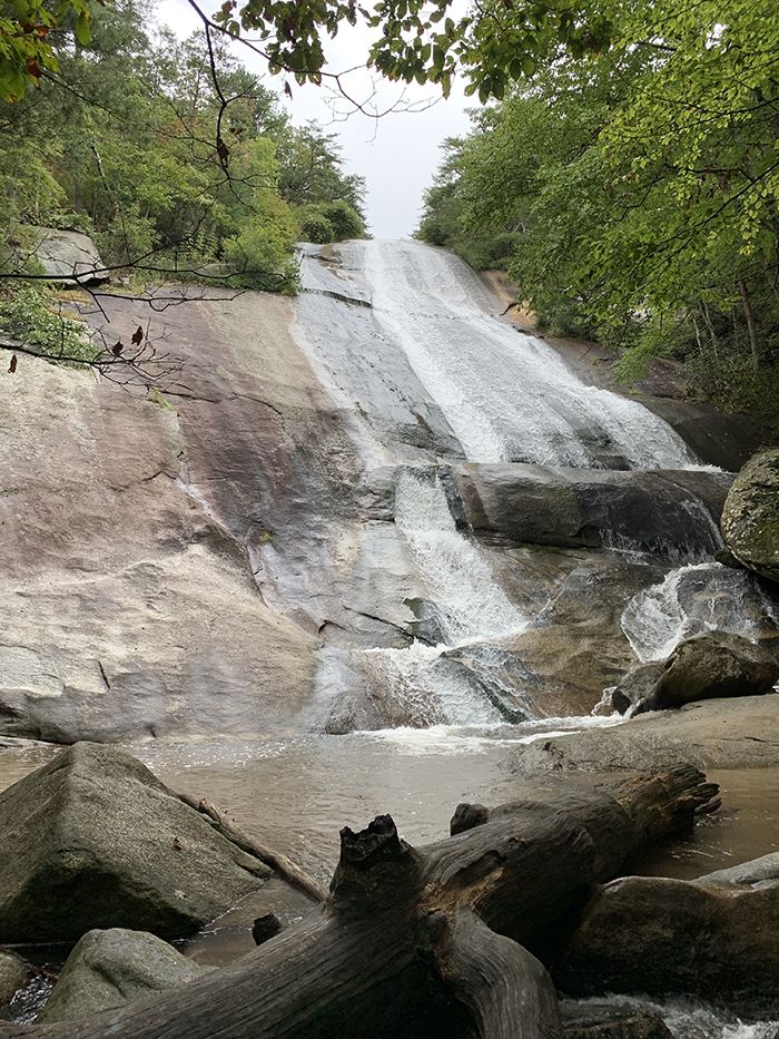 The waterfall at Stone Mountain State Park. Photo: Ashley Mahoney/Axios