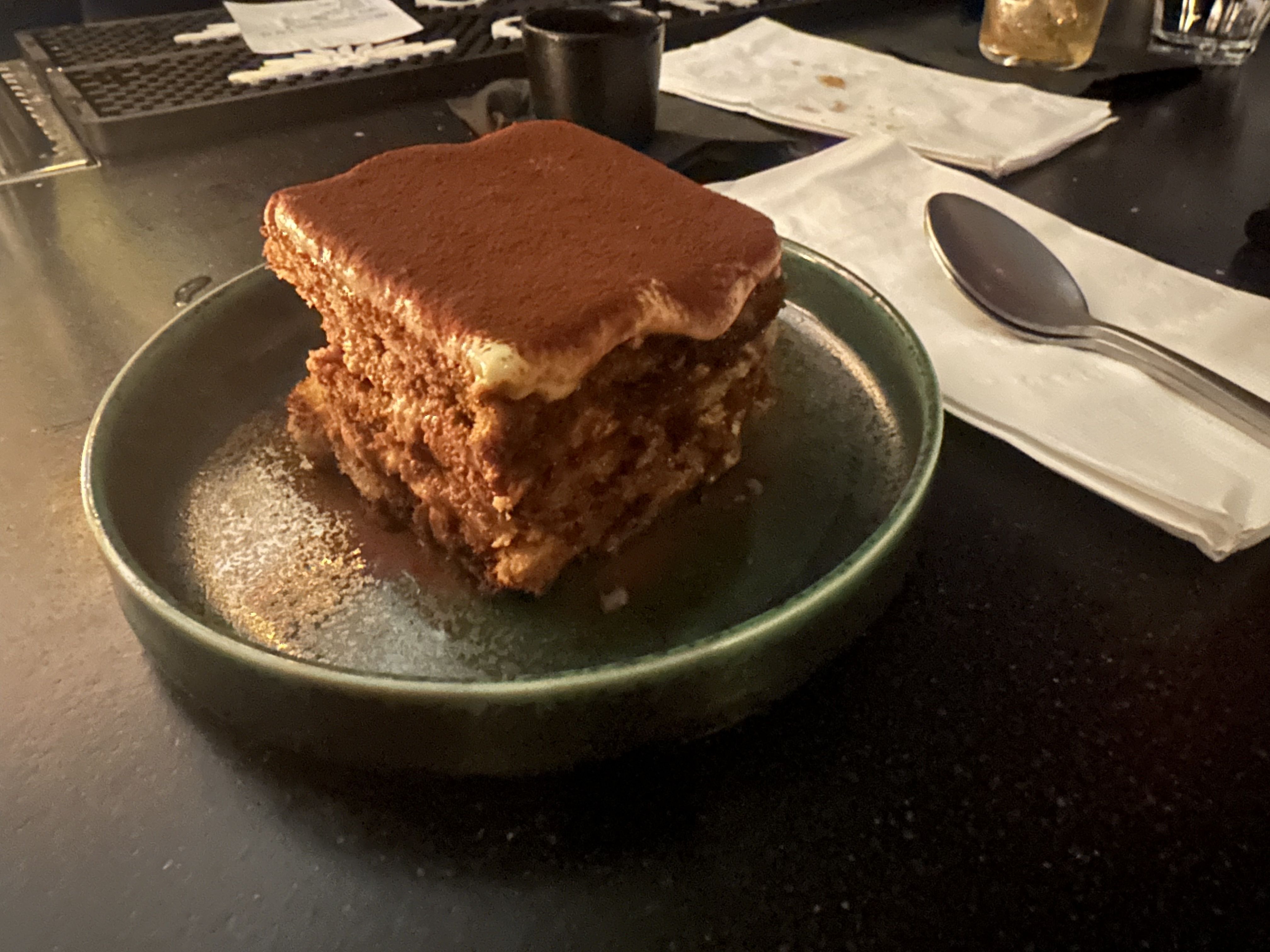 Tiramisu flavored with O-liang and thai iced tea