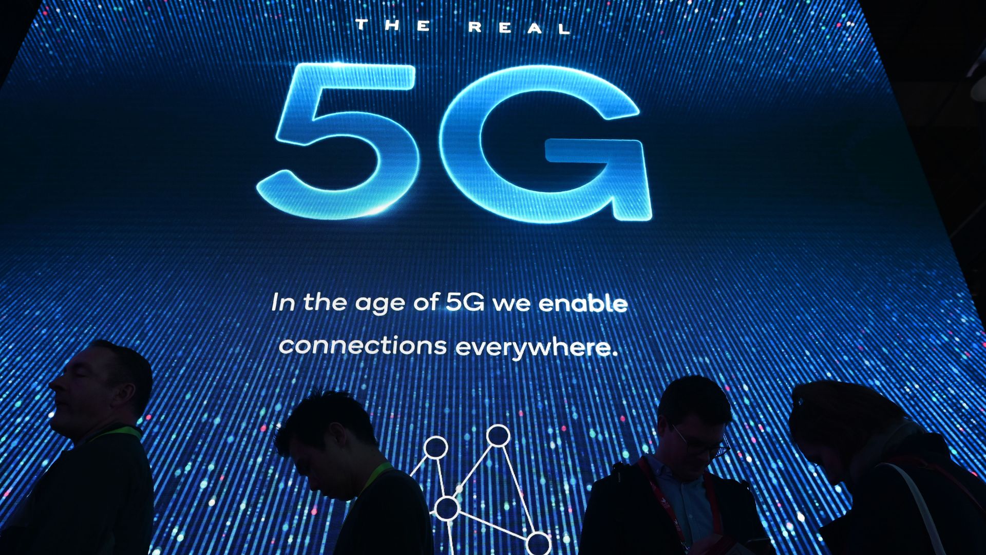 a 5G exhibition at the Qualcomm booth during CES 2019