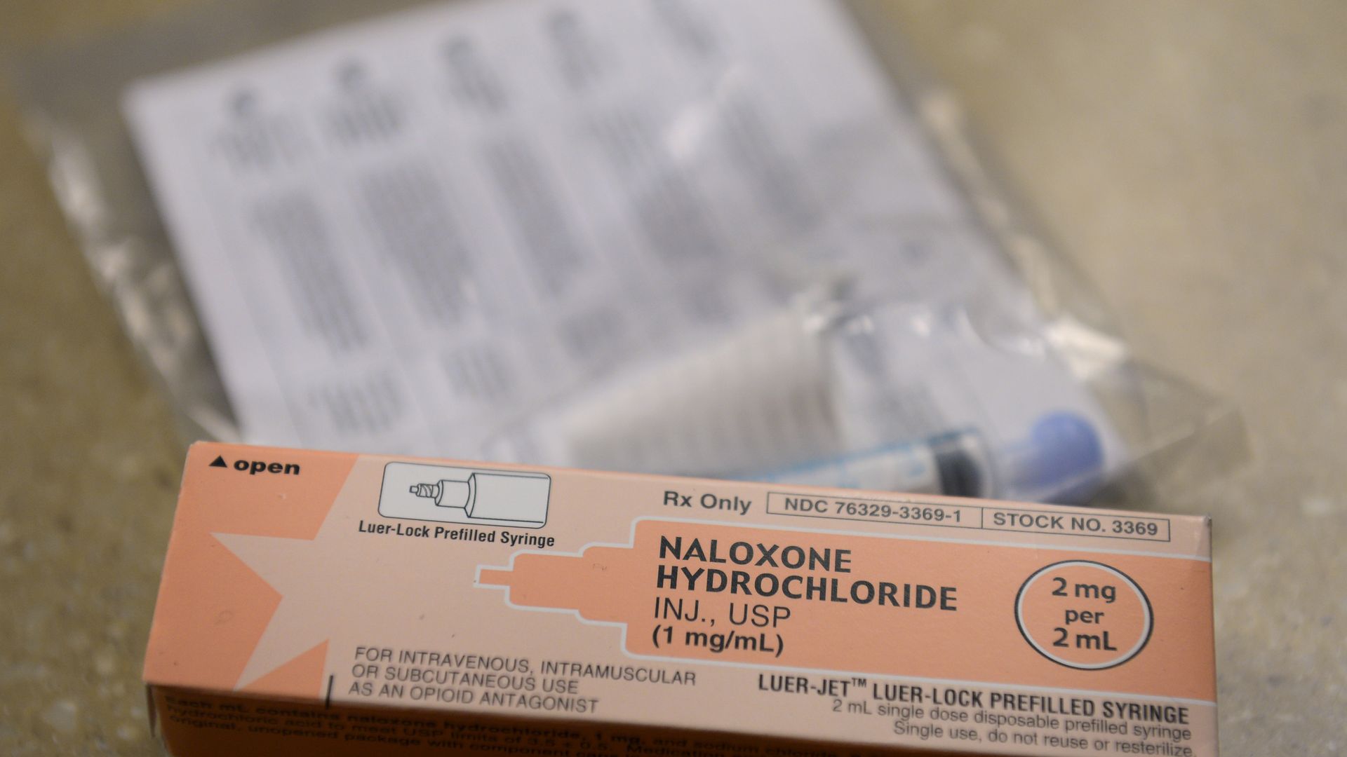 A box of naloxone nasal spray