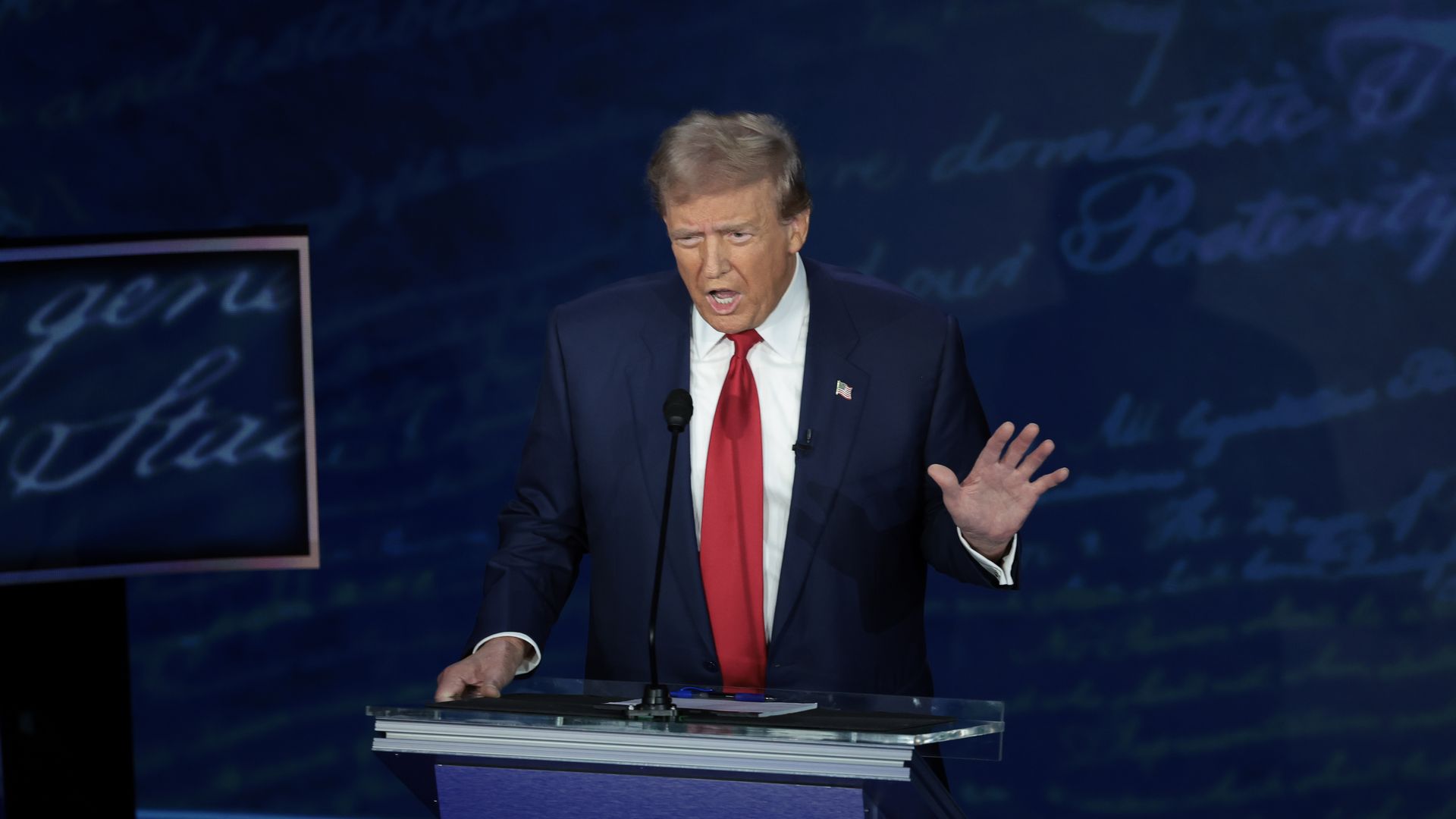 Former President Trump and Vice President Kamala Harris debate at The National Constitution Center on Sept. 10 in Philadelphia, Pa. Photo: Win McNamee/Getty Images