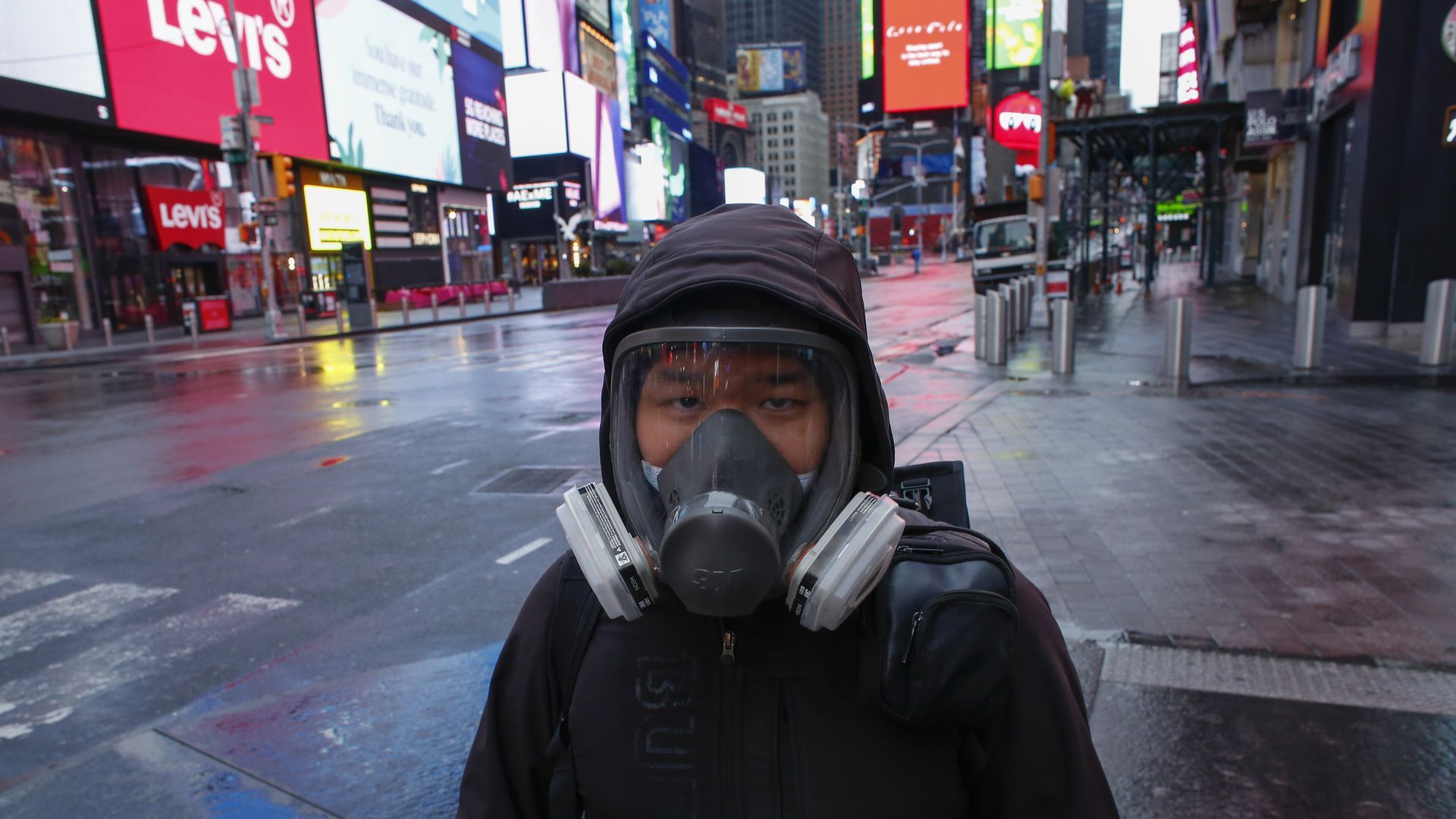  New York City's once-bustling Times Square. 