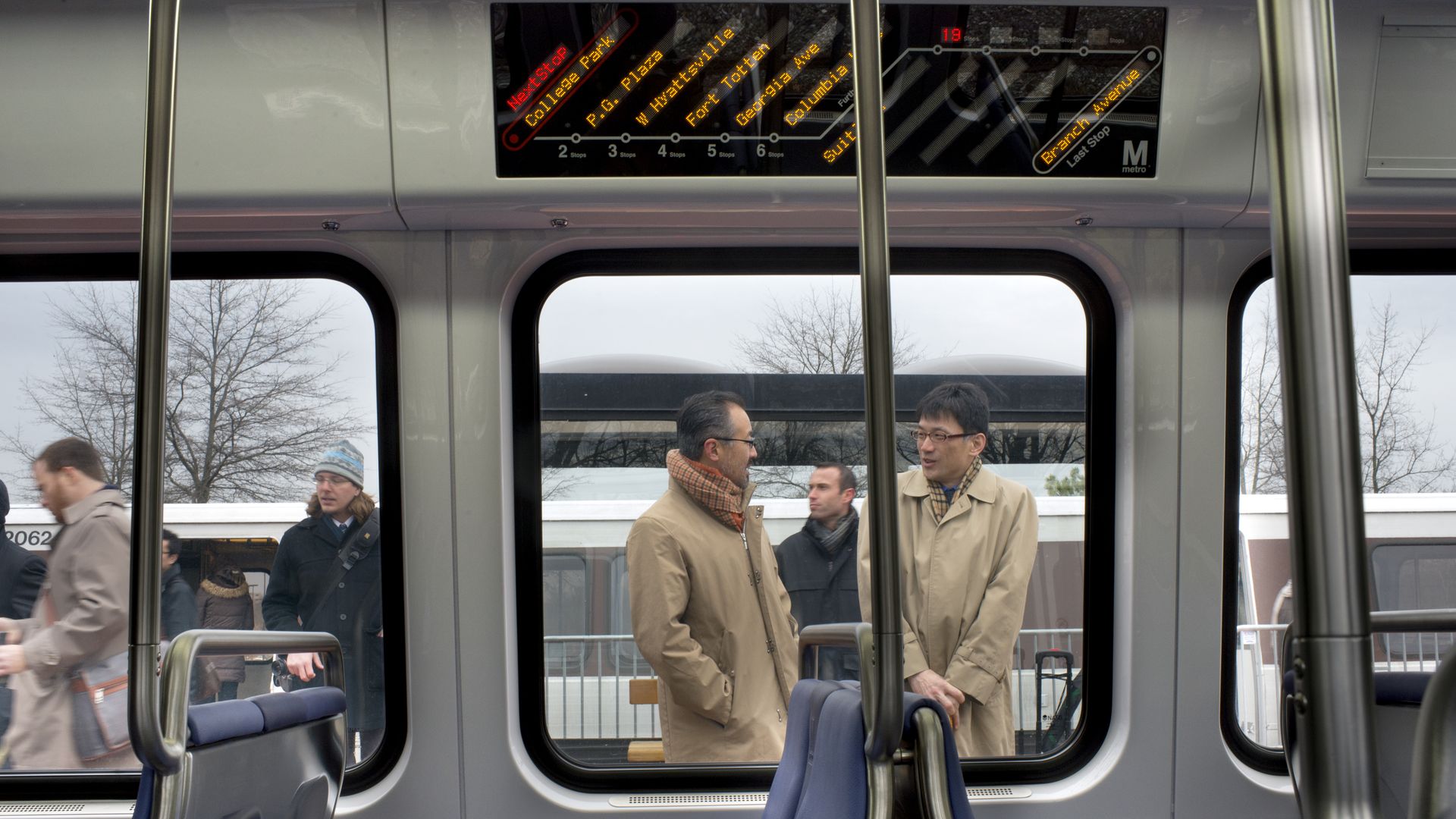 A Metro train at Greenbelt station