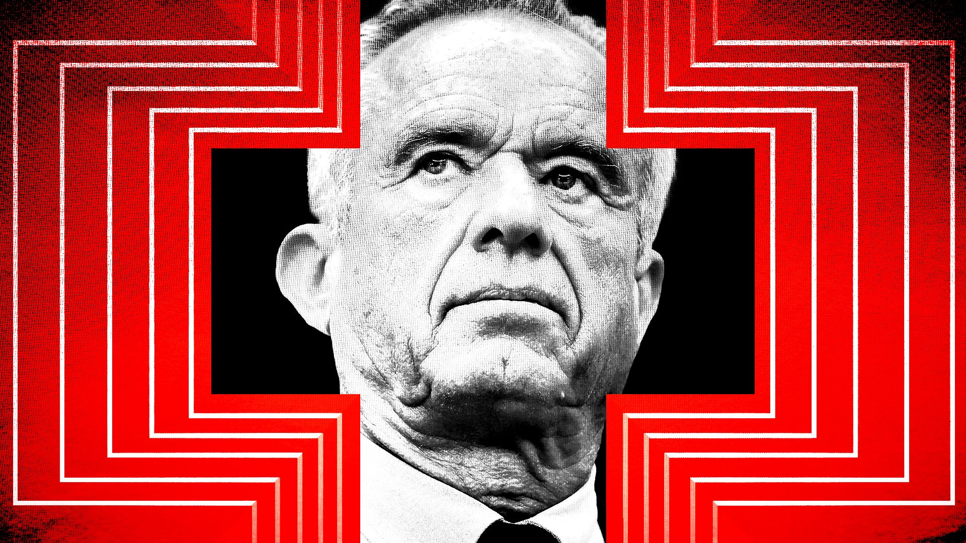 Photo illustration of Secretary of Health and Human Services Robert F. Kennedy Jr. in radiating lines of a cross