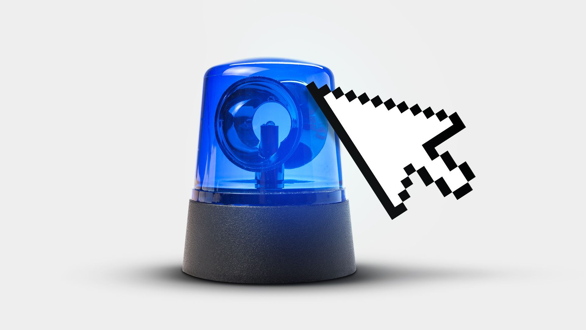 Illustration of a blue emergency light with a cursor arrow hovering on it