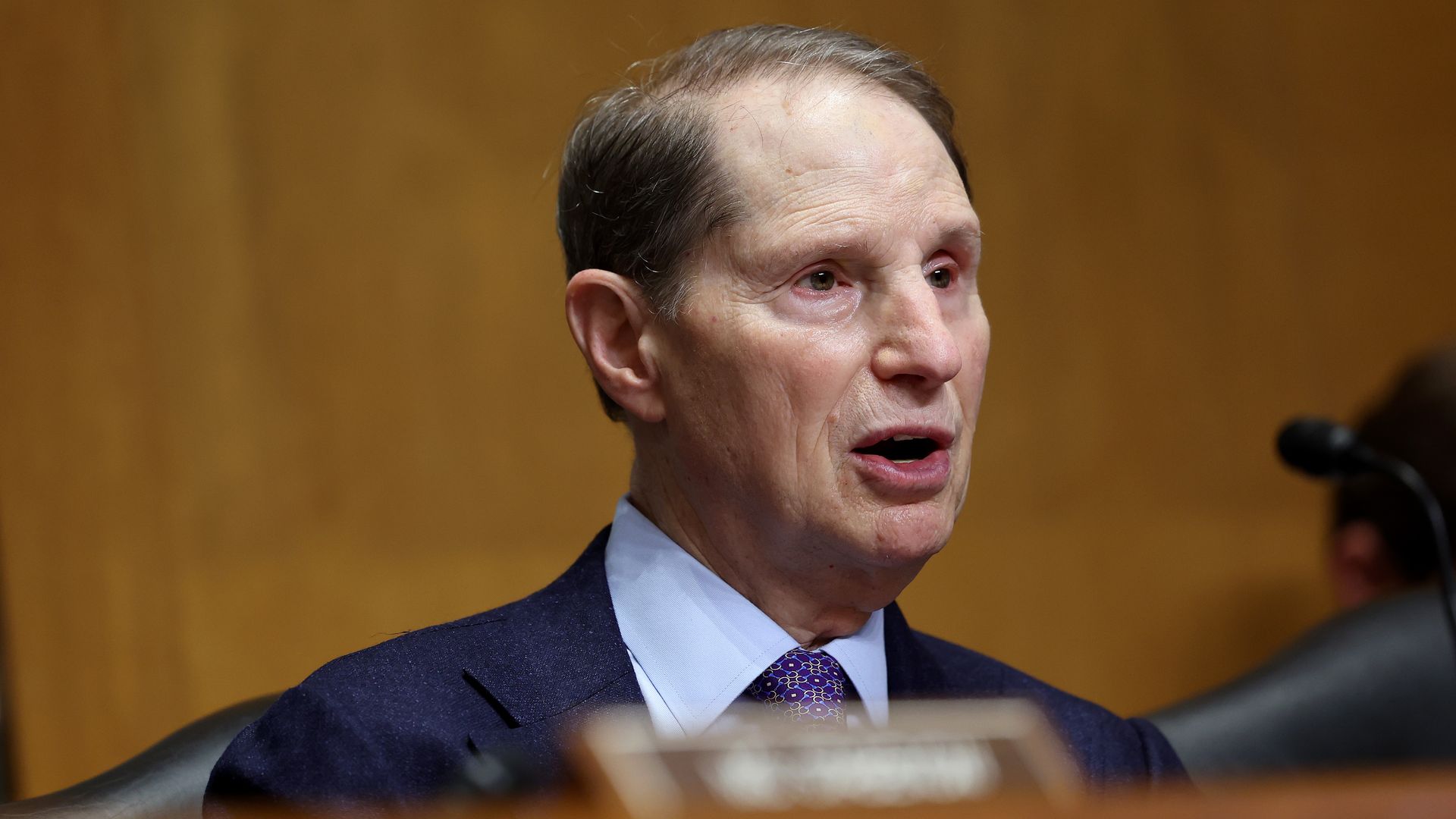 Senator Ron Wyden speaks at a hearing