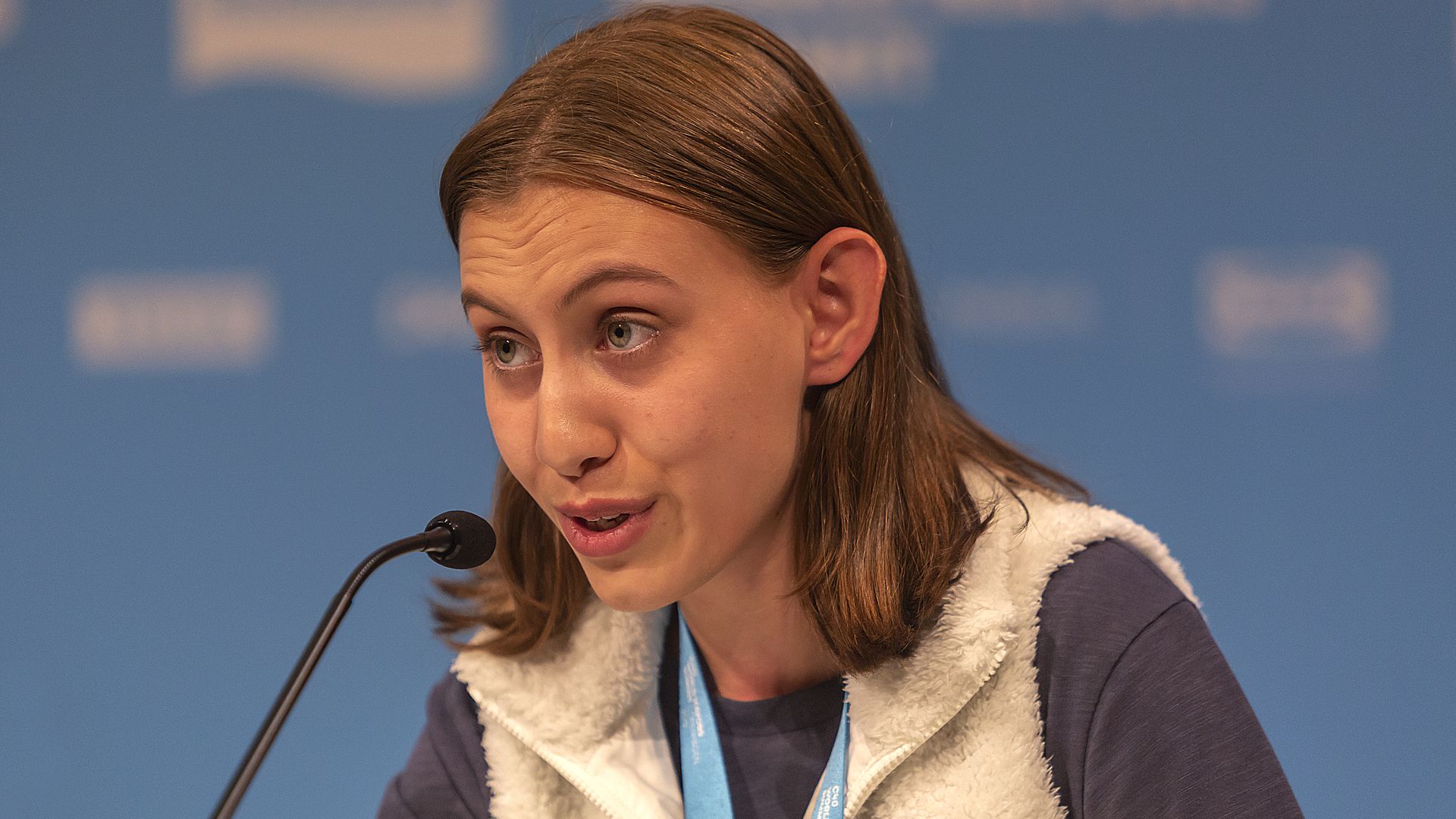 Climate activist Alexandria Villaseñor speaks in Copenhagen in 2019. (Photo by Ole Jensen/Getty Images)