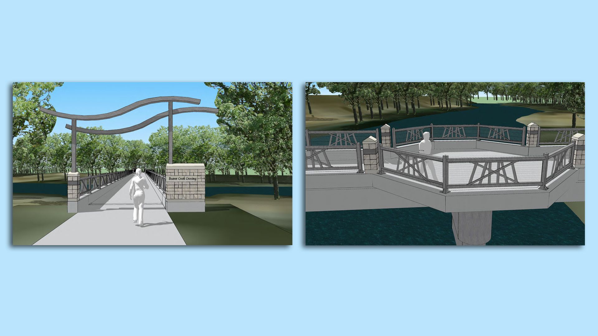 An illustration of the Trestle bridge rebuild plan.