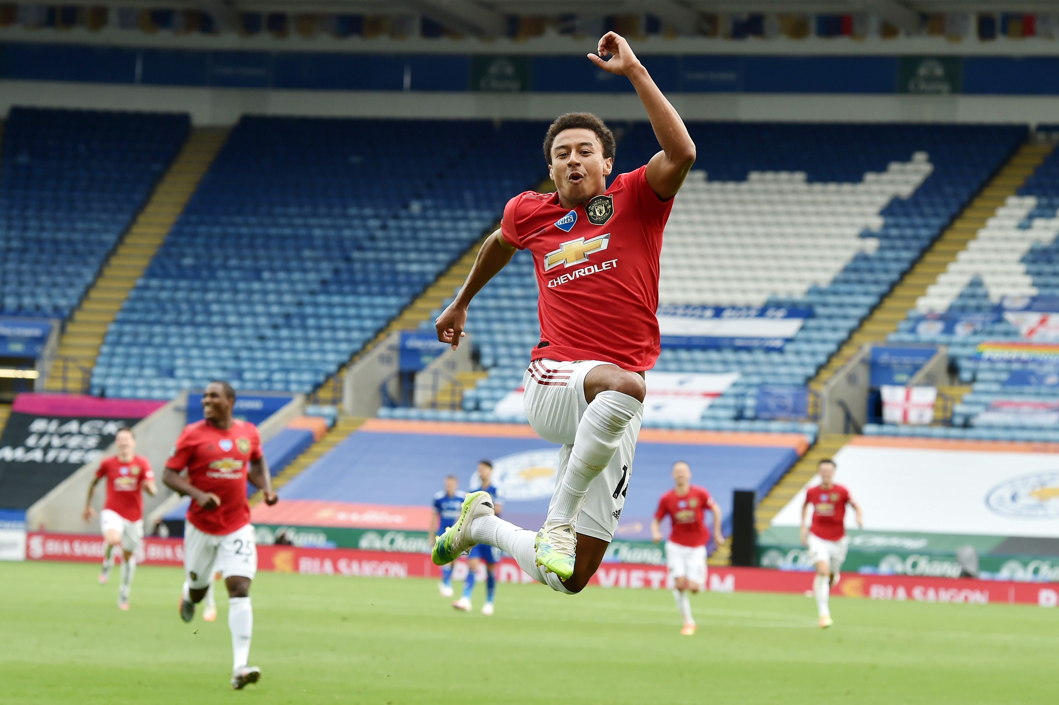 Jesse Lingard of Manchester United celebrates after scoring