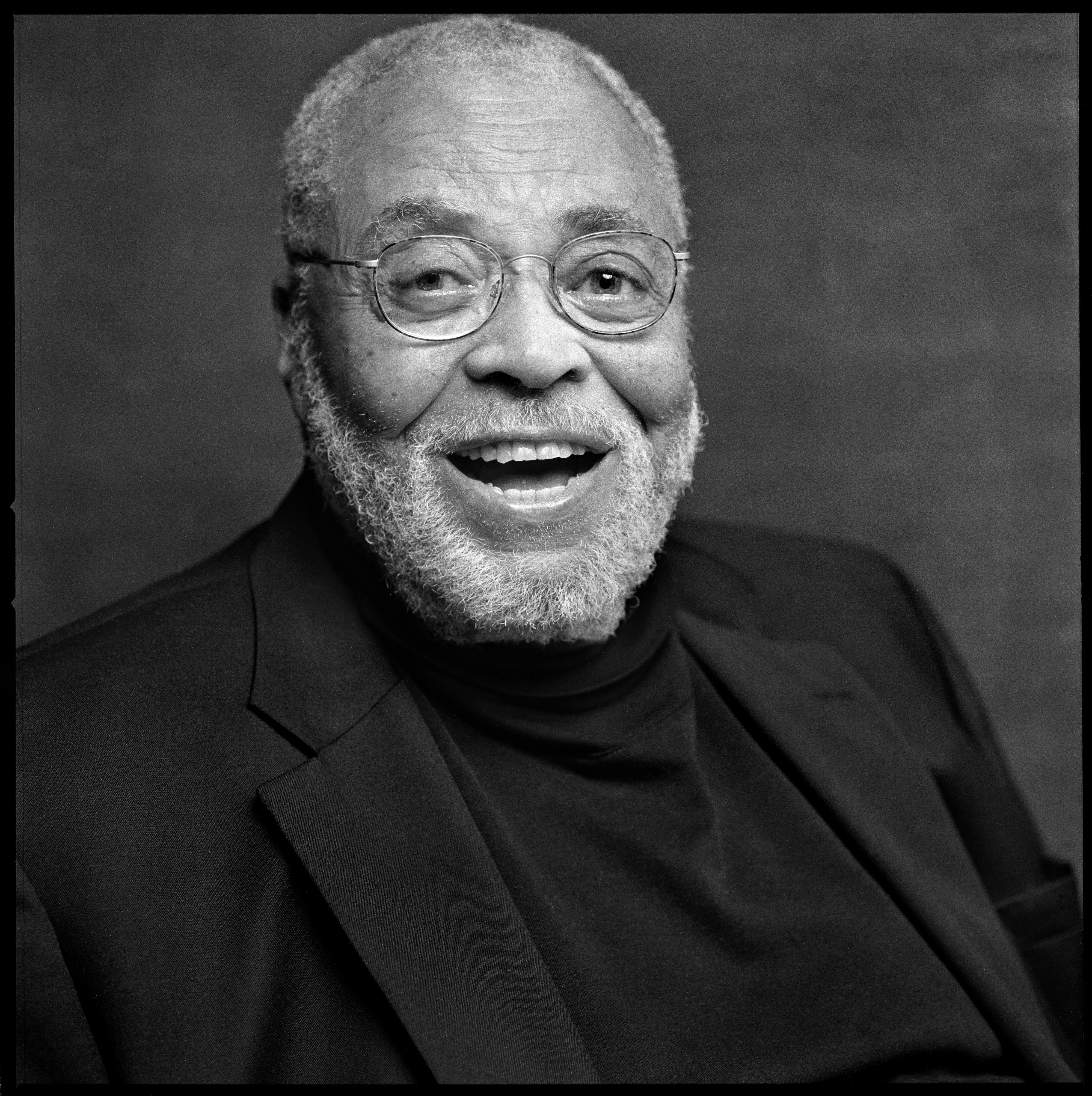 James Earl Jones sits for a portrait at the Longacre Theatre in New York City in 2014. 