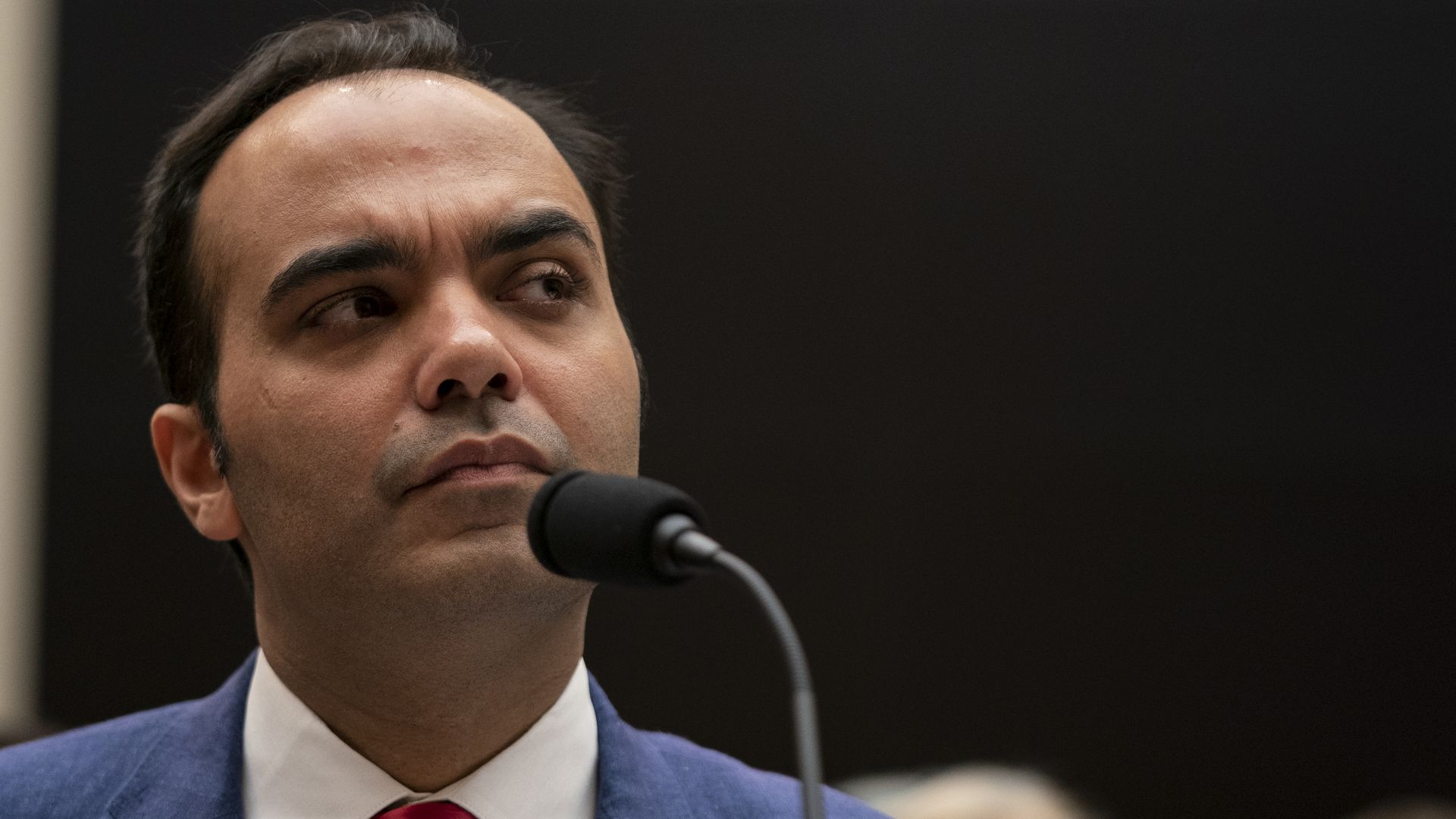 Rohit Chopra, commissioner at the Federal Trade Commission (FTC), listens during a House Judiciary committee hearing on Capitol Hill in Washington, D.C., U.S., on Friday, Oct. 18, 2019.