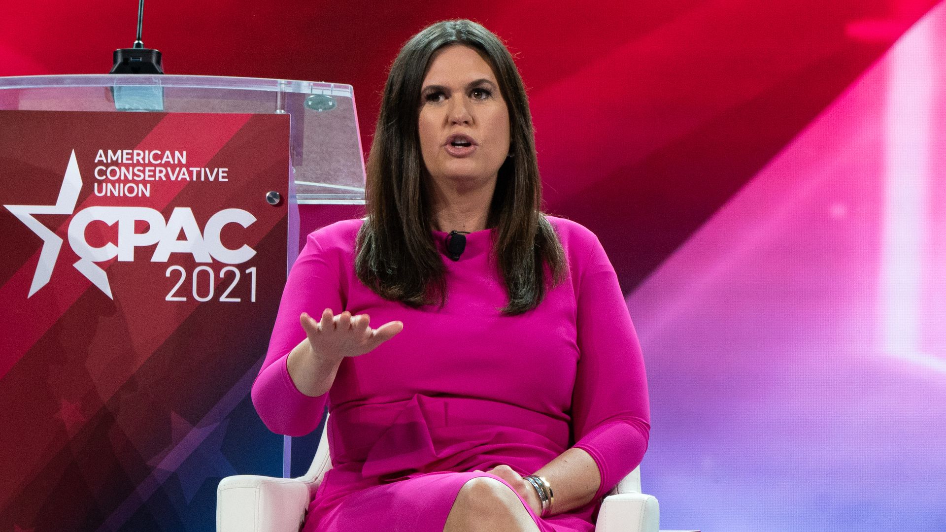 Sarah Huckabee Sanders, former White House press secretary, speaks during the Conservative Political Action Conference