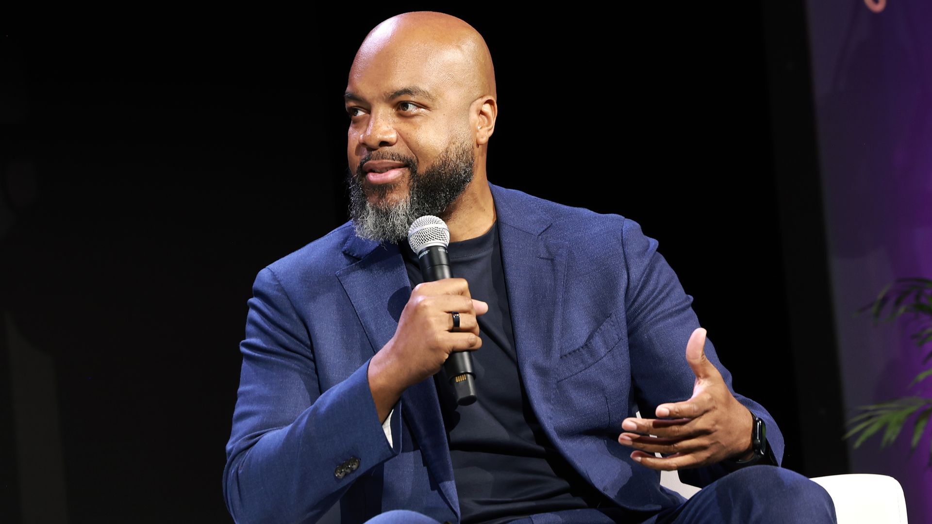 NEW ORLEANS, LOUISIANA - JULY 05: Trymaine Lee speaks during 2024 ESSENCE Festival Of Culture™ Presented By Coca-Cola® at Ernest N. Morial Convention Center on July 05, 2024 in New Orleans, Louisiana. (Photo by Arturo Holmes/Getty Images for ESSENCE)
