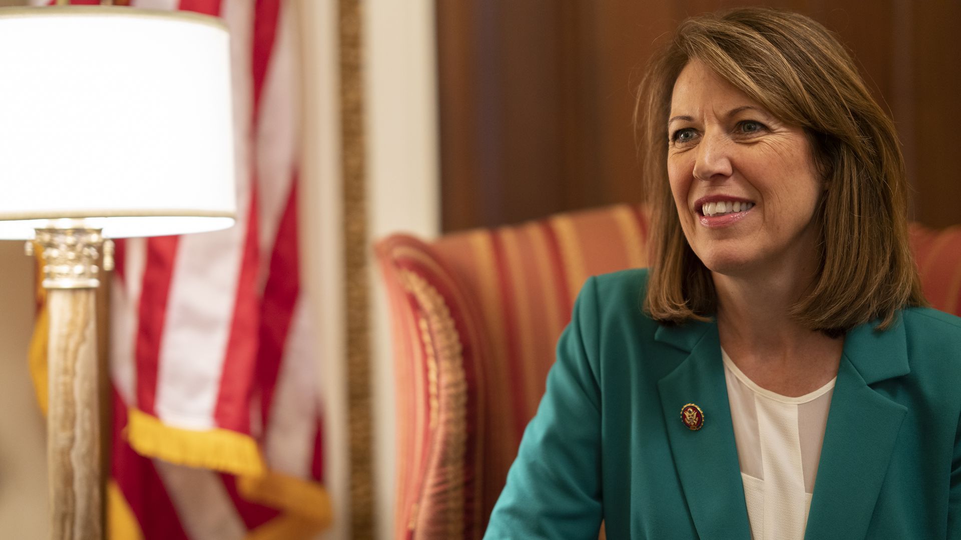 Rep. Cindy Axne during an interview in Washington, D.C. in 2019.
