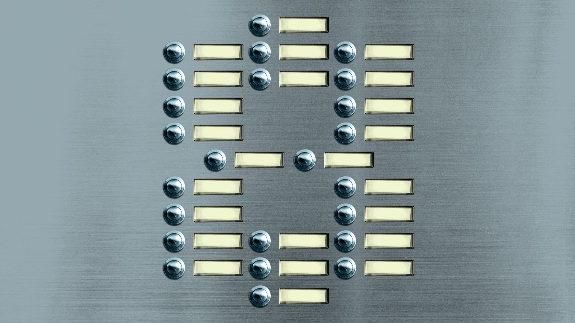 Illustration of apartment doorbells in the shape of an eight.
