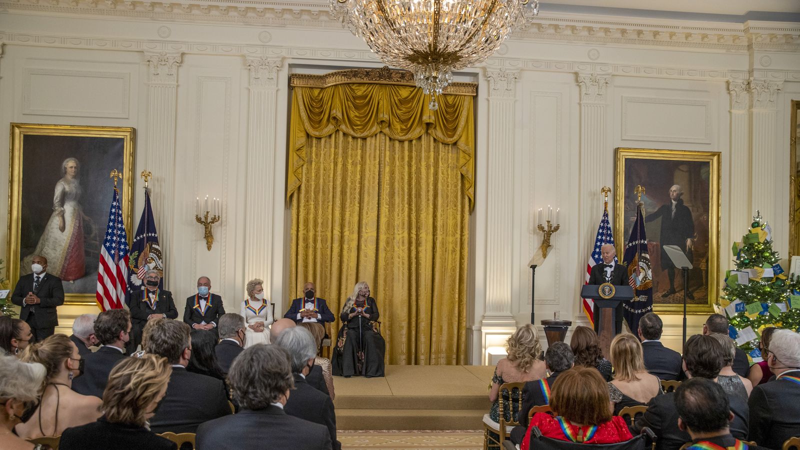 In photos: Bidens resume tradition by attending Kennedy Center Honors