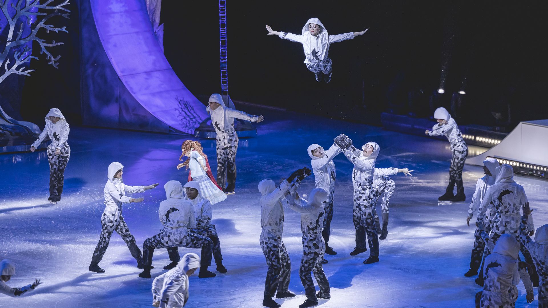 Performers are seen during Cirque du Soleil "Crystal" show at Palau Sant Jordi on January 12, 2023 in Barcelona, Spain. 