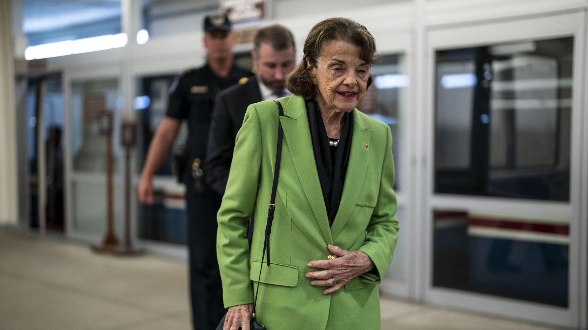 Sen. Dianne Feinstein (D-CA) walks through the Senate Subway on Capitol Hill on Tuesday, June 14, 2022.