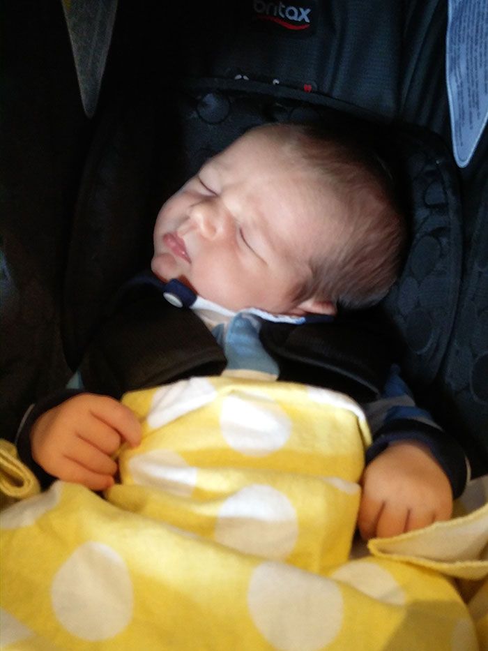 baby sleeping through dinner