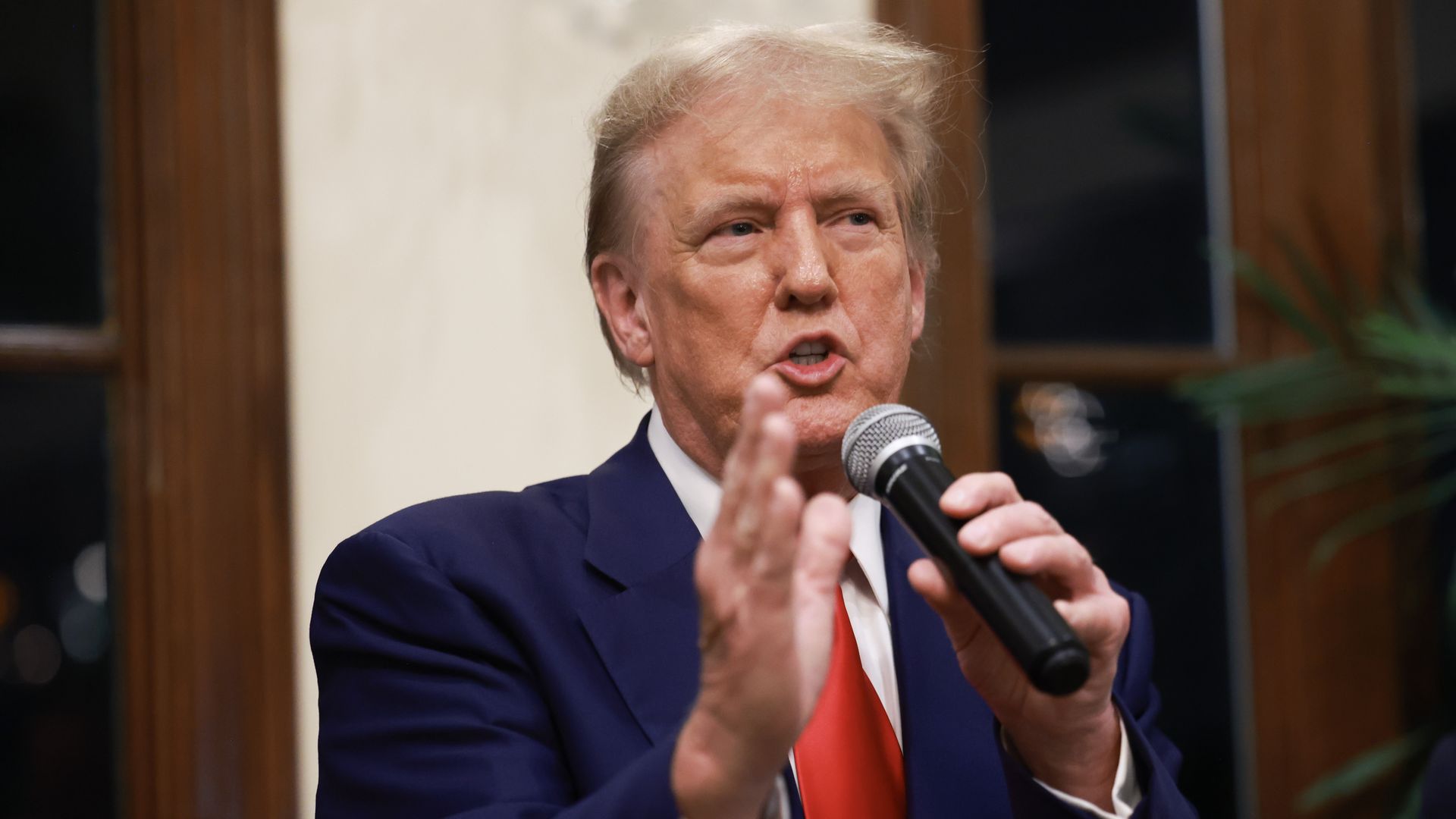 Republican presidential candidate and former President Donald Trump speaks during an awards ceremony held at the Trump International Golf Club on March 24, 2024, in West Palm Beach, Florida. 