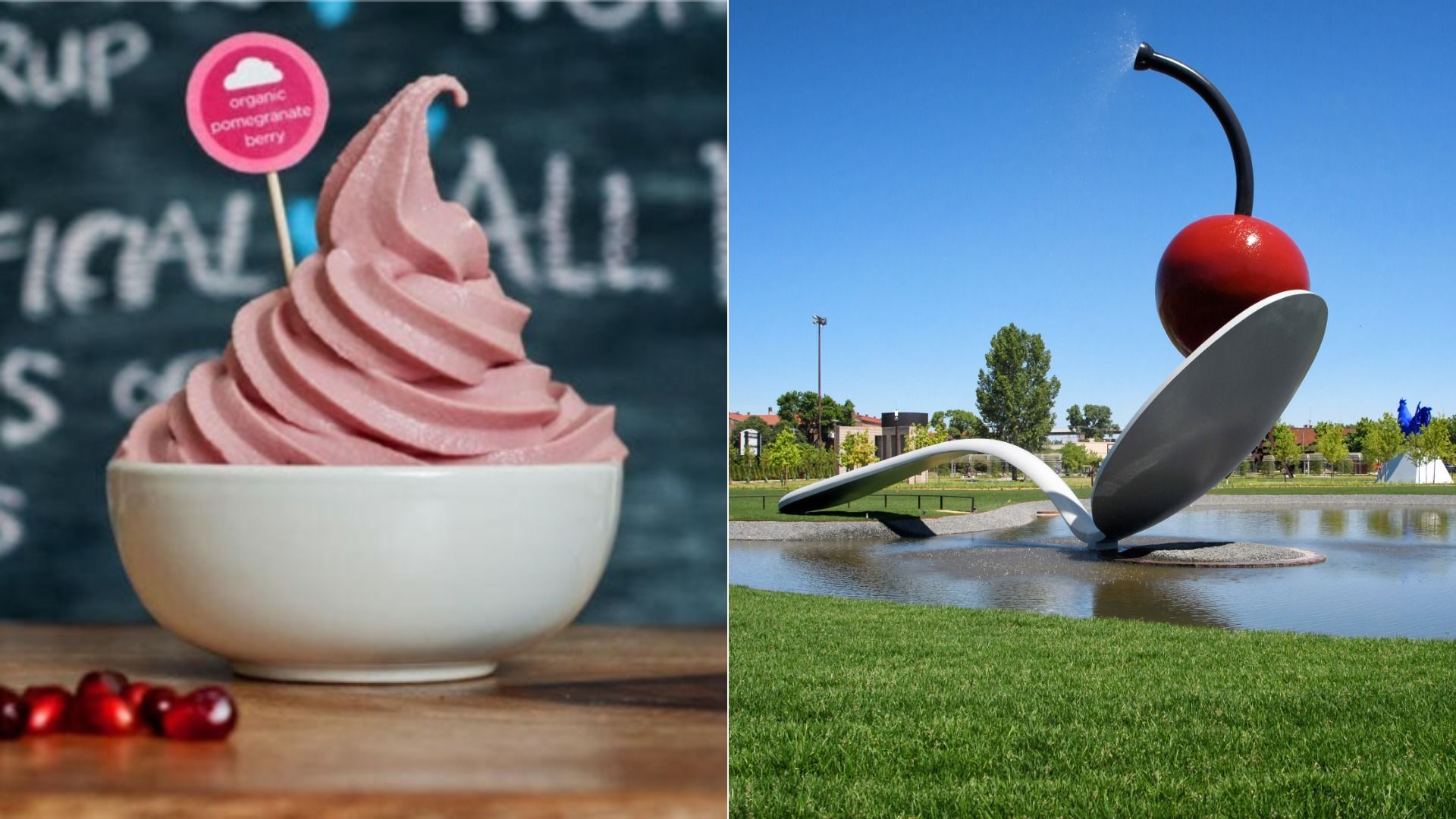 ice cream and a spoonbridge and cherry