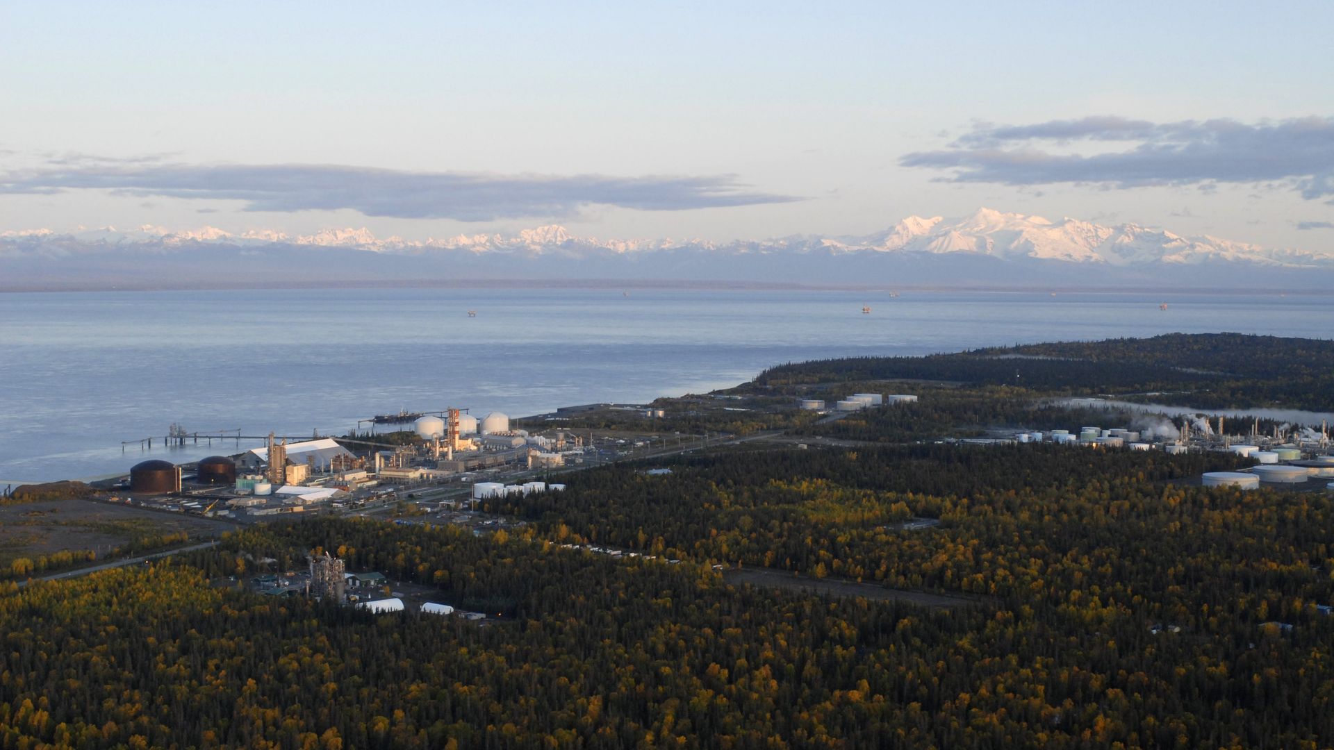 gas line on Alaskan coast