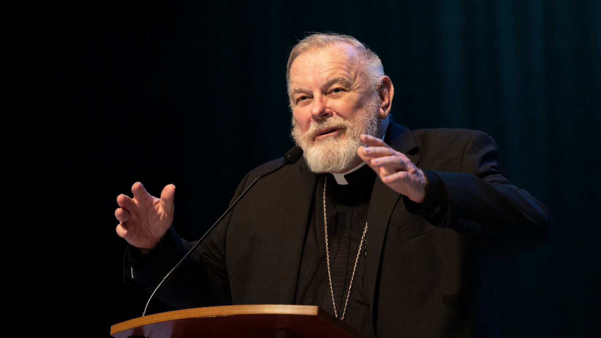 Archbishop Thomas Wenski denounced rhetoric around Florida's immigrant detention center Alligator Alcatraz. In a statement he said it was "unbecoming of public officials." (Alie Skowronski/Miami Herald/Tribune News Service via Getty Images)