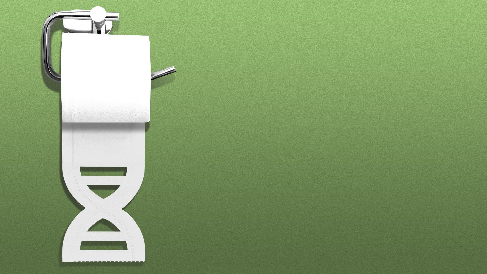 Illustration of a role of toilet paper shaped like a strand of DNA