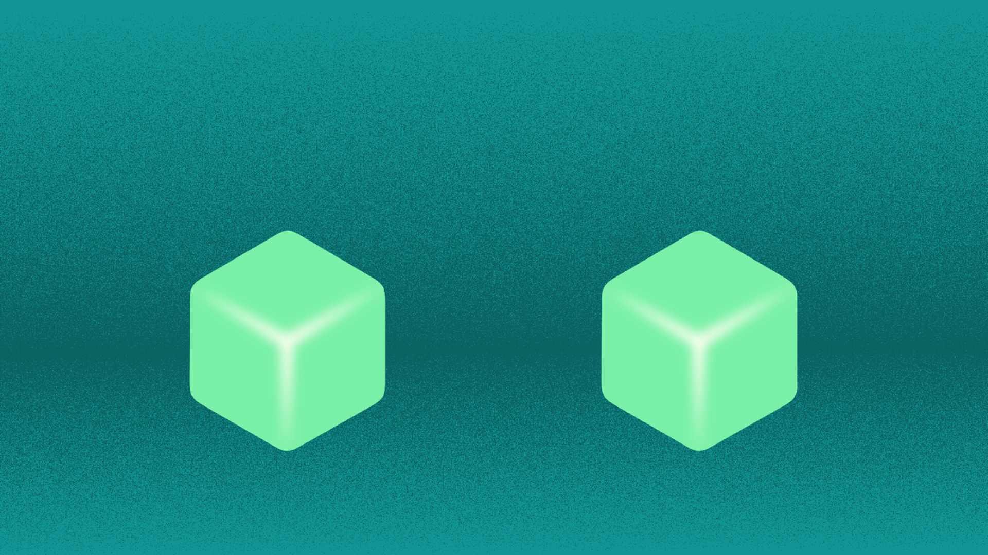 Illustration of two cubes, one of which absorbs the other.