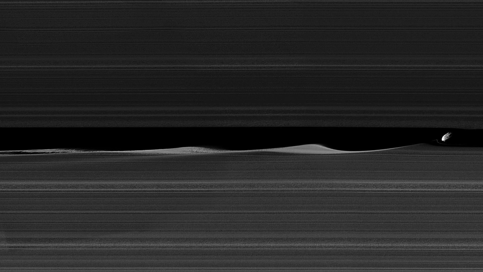 Saturn's rings as viewed by the Cassini spacecraft.