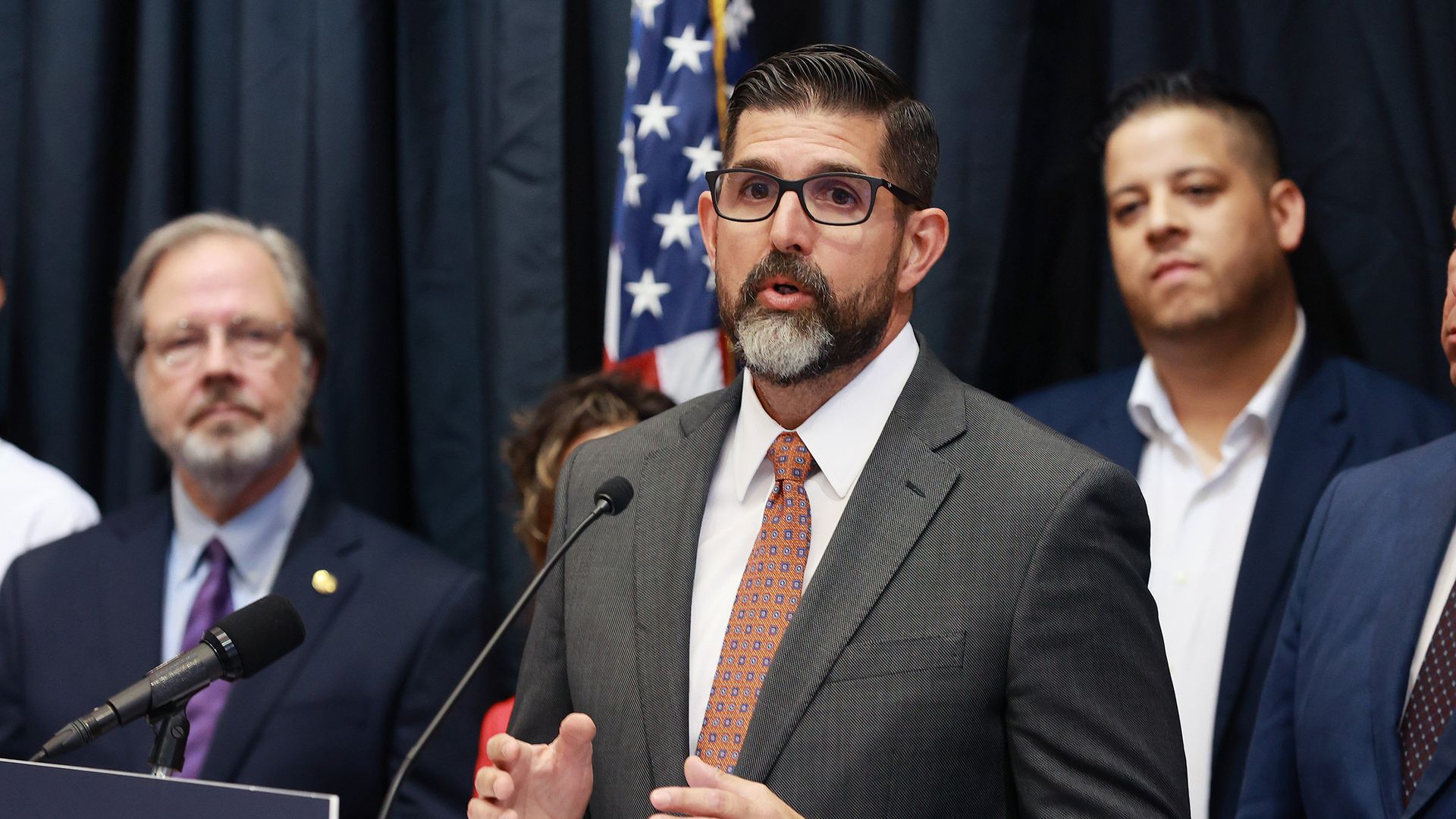 Florida education commissioner Manny Diaz, Jr. speaks during a news conference