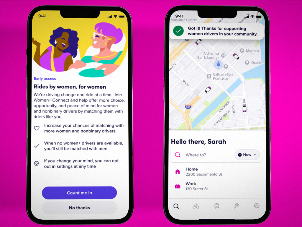 Lyft's new feature connects women and nonbinary drivers and passengers