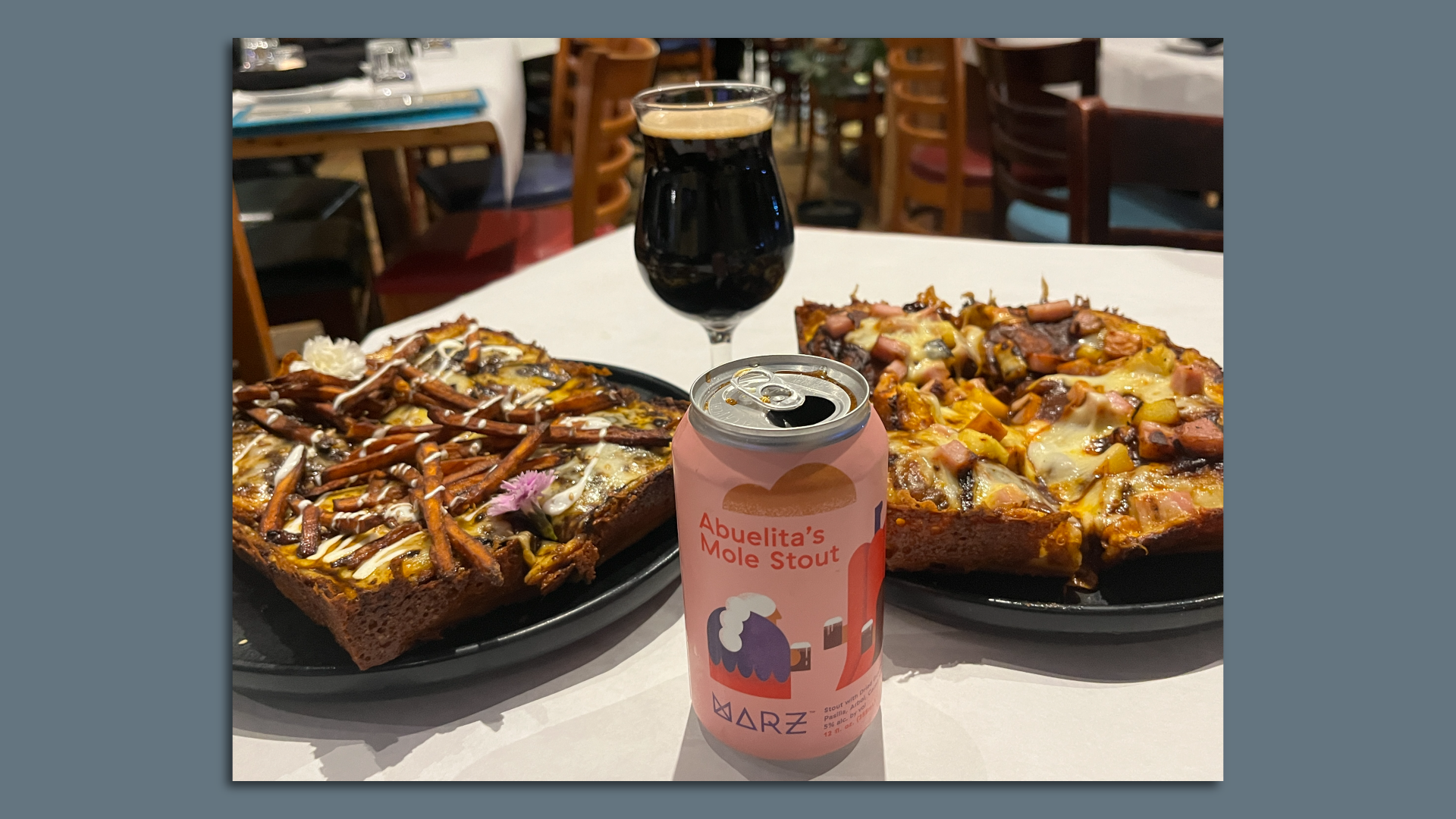 beer with pizza