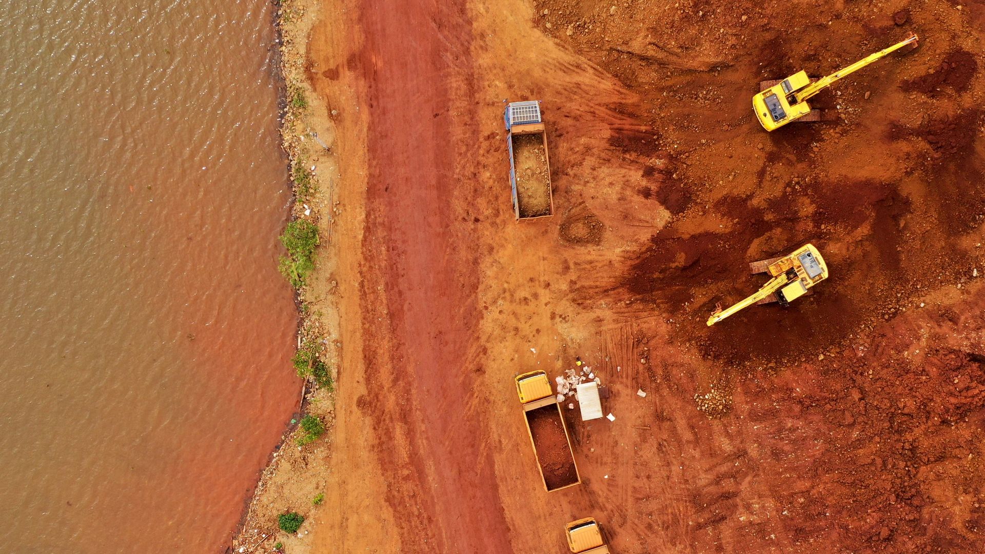 Aerial view of nickel mine in Indonesia