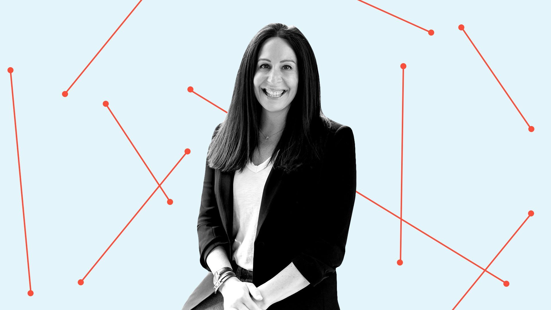Photo illustration of J.C. LaPierre in front of a connecting dots graphic