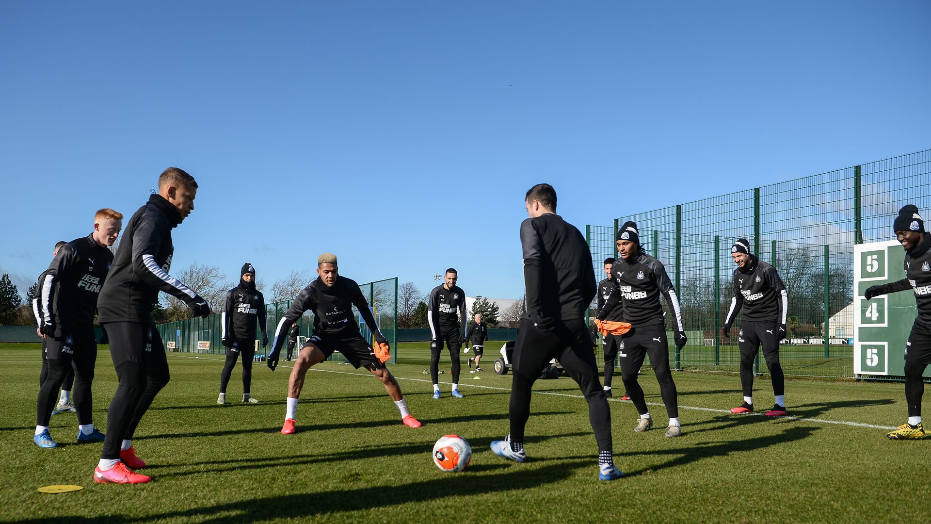 Newcastle players training