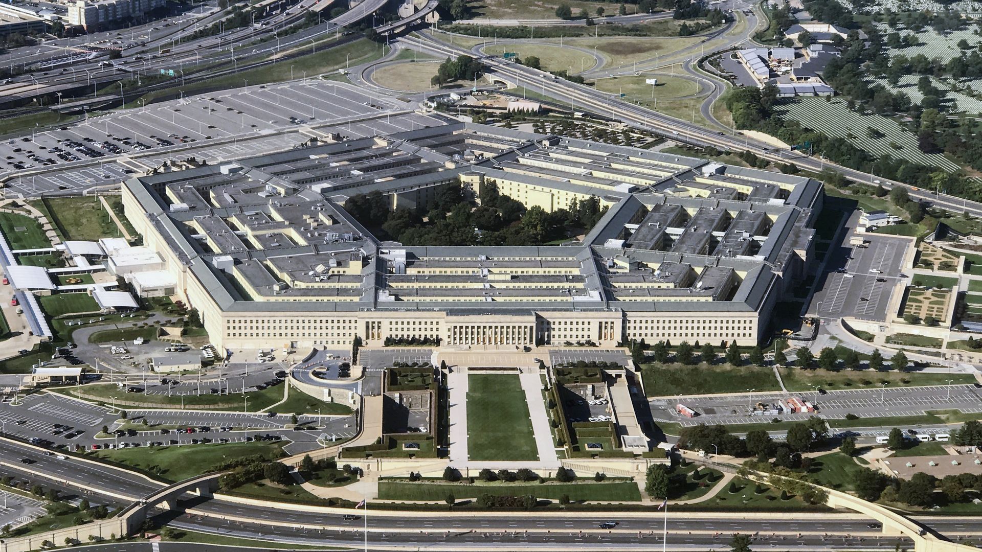 aerial view of the Pentagon
