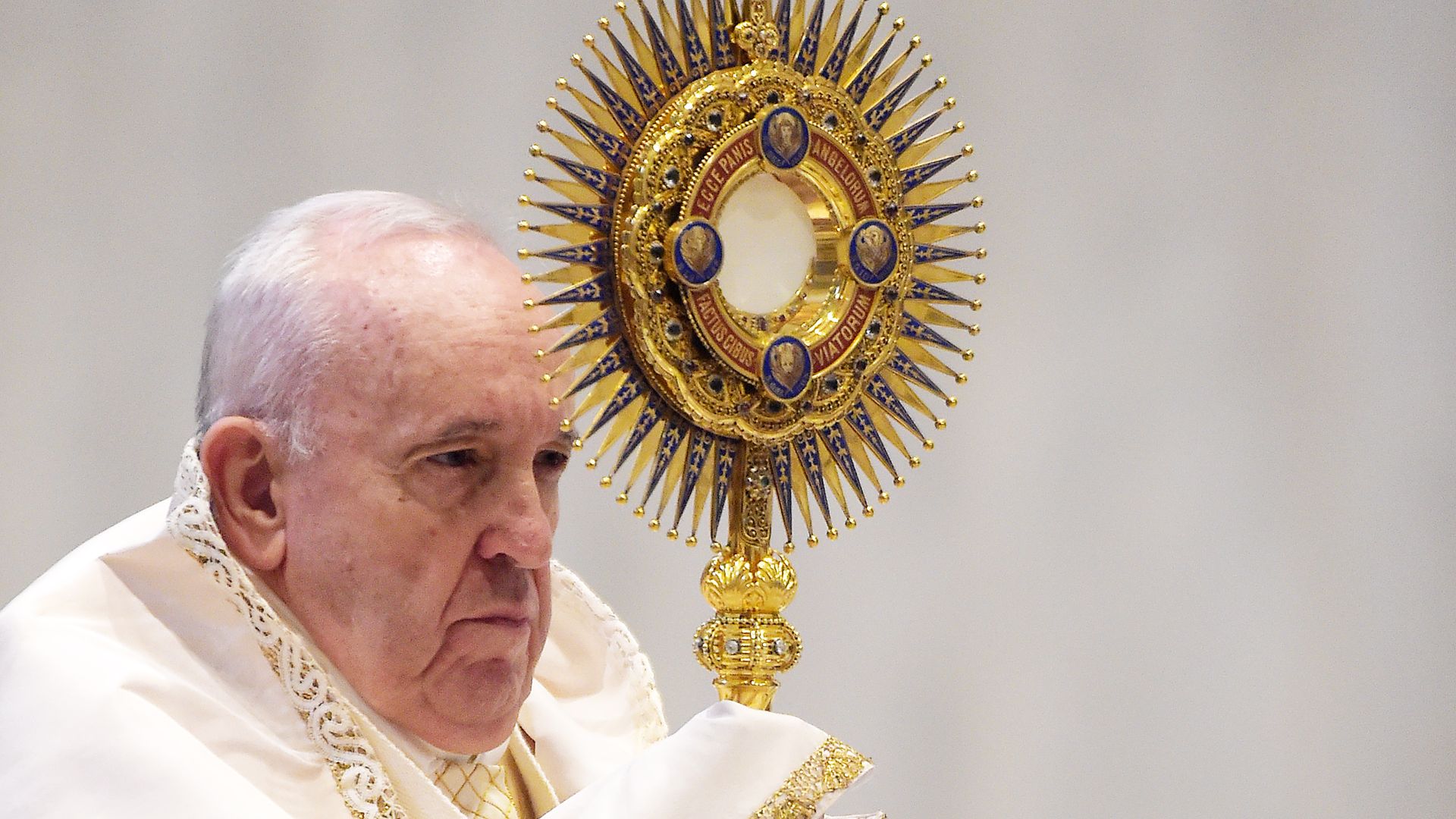 Pope Francis leads the Corpus Domini Mass at St. Peter's Basilica