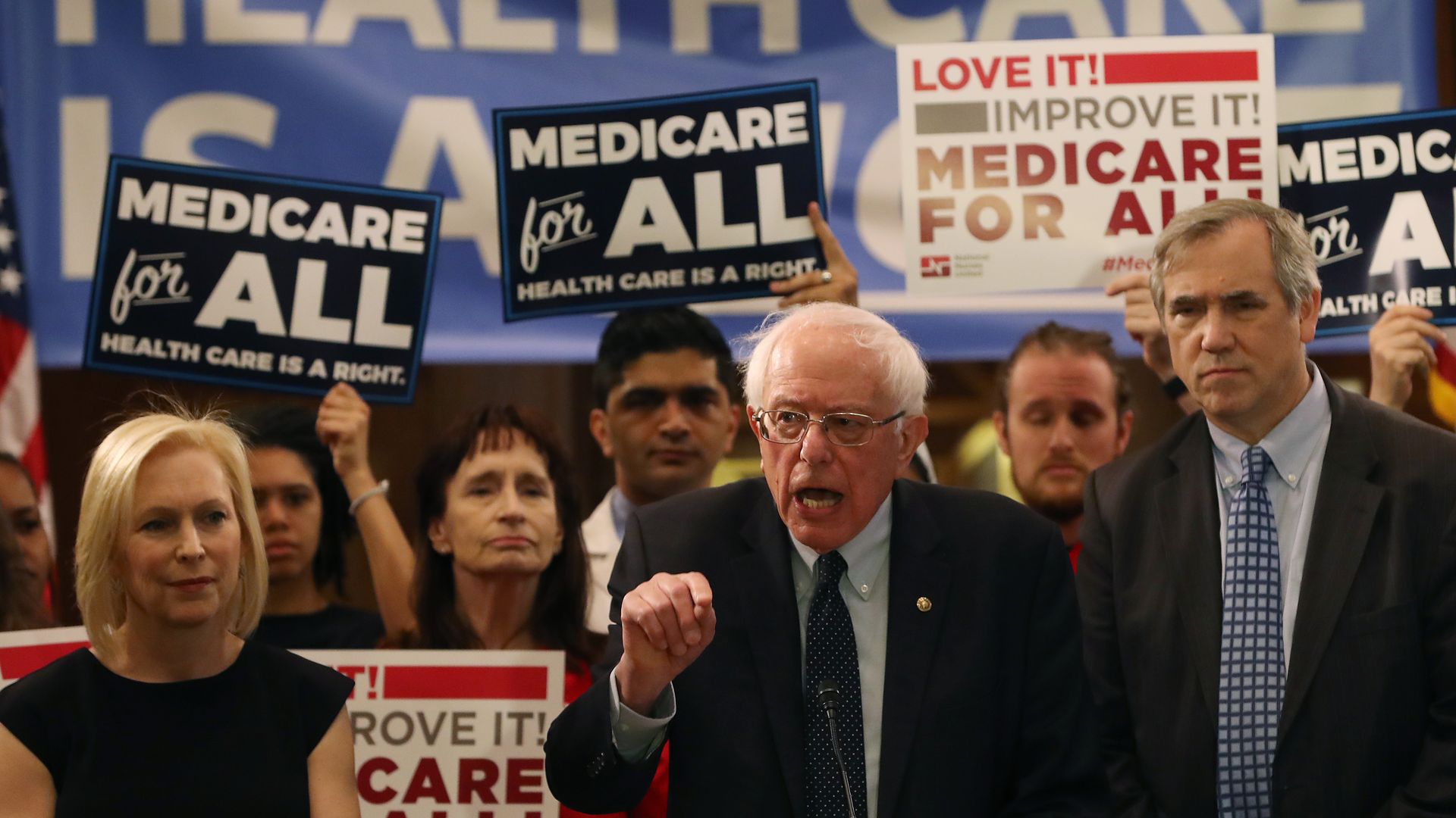 Sen. Bernie Sanders speaks on his Medicare for All bill