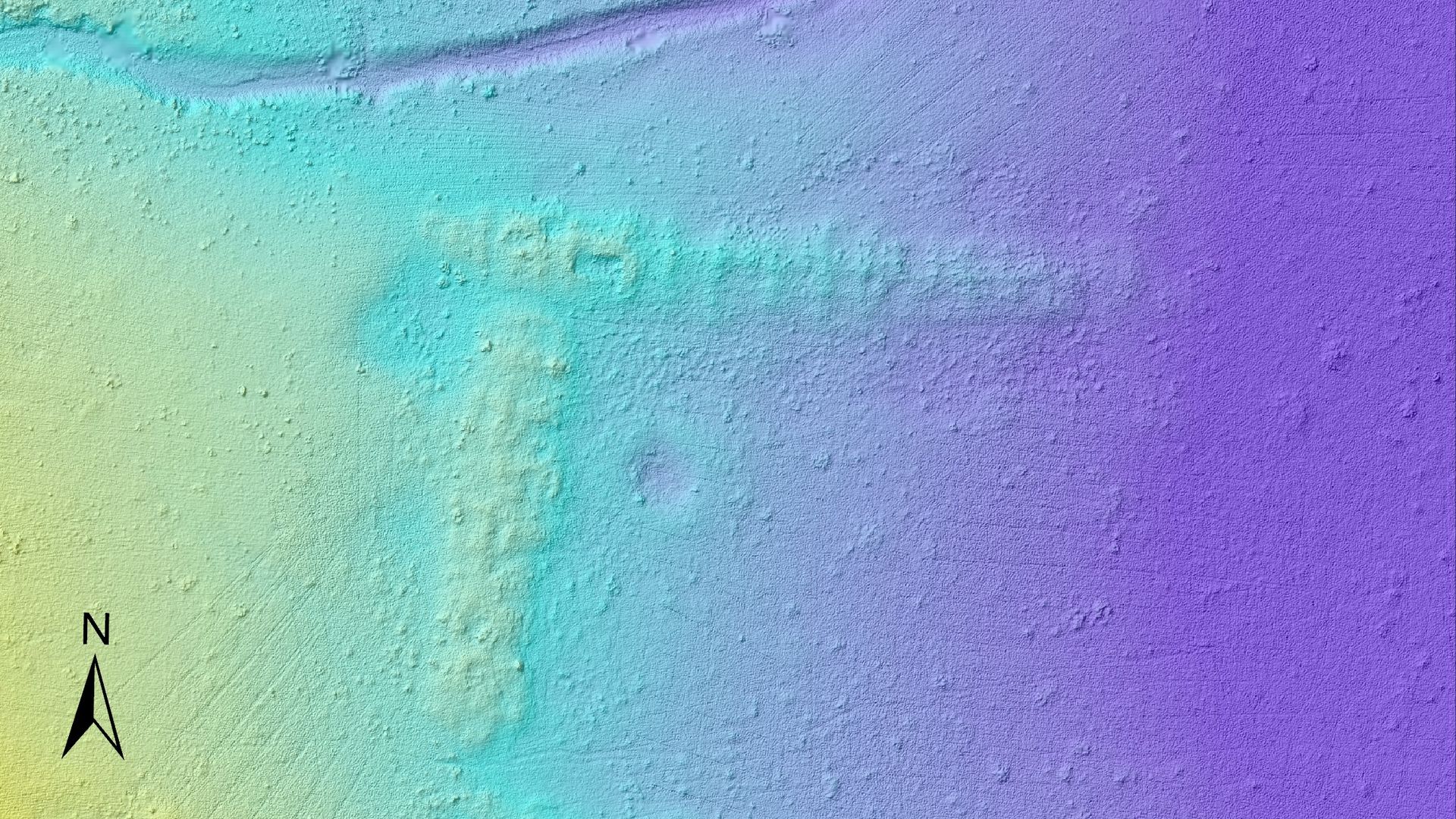 A "lidar" image of the remains of an ancient Native American village in New Mexico