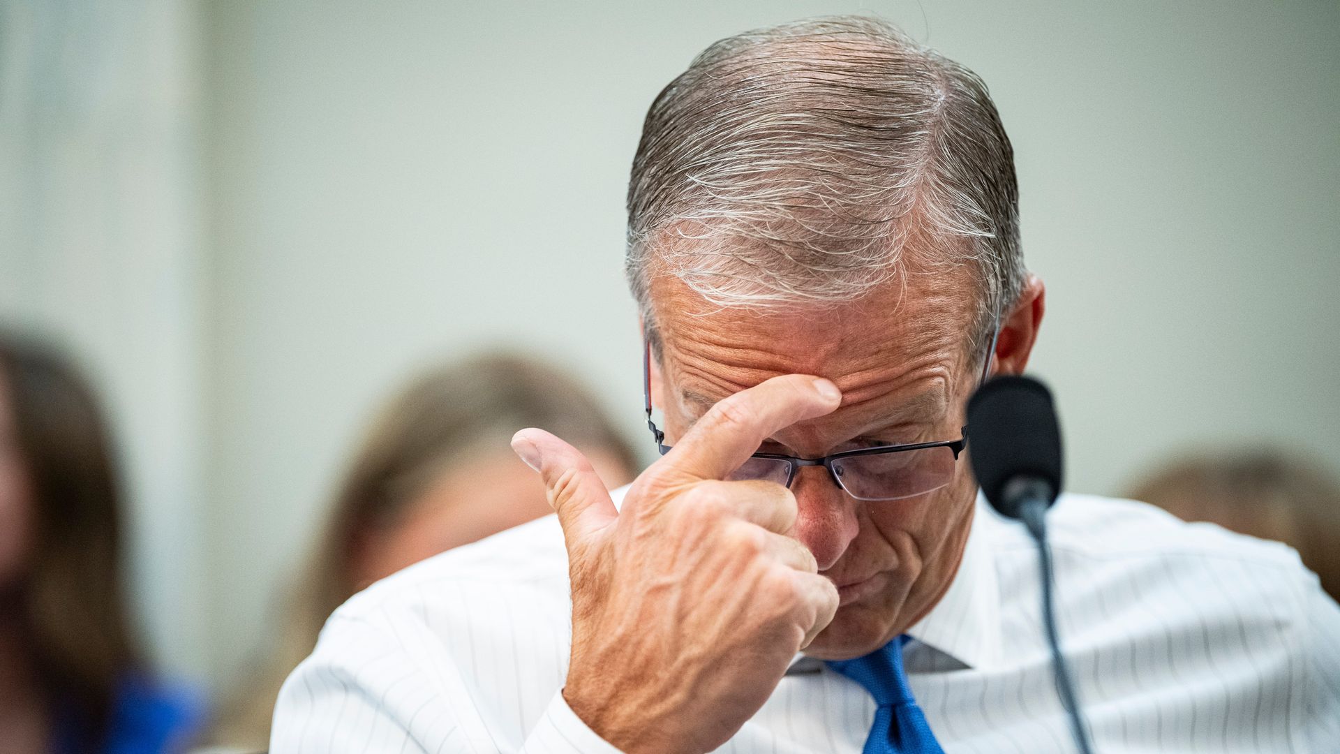 Senate Majority Leader John Thune during a committee markup in Washington on Aug. 6.