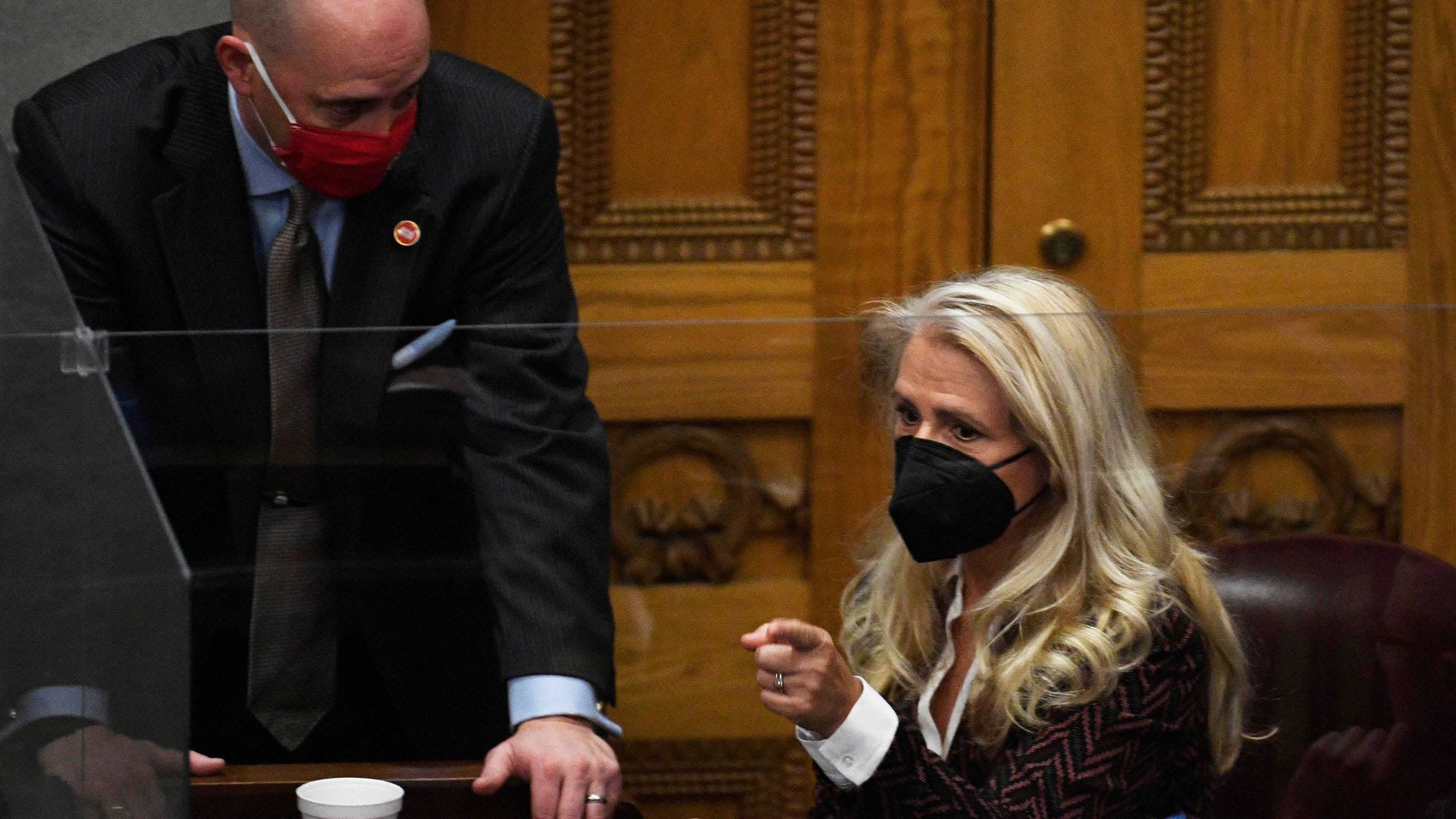 State Rep. Robin Smith, right, in 2021.