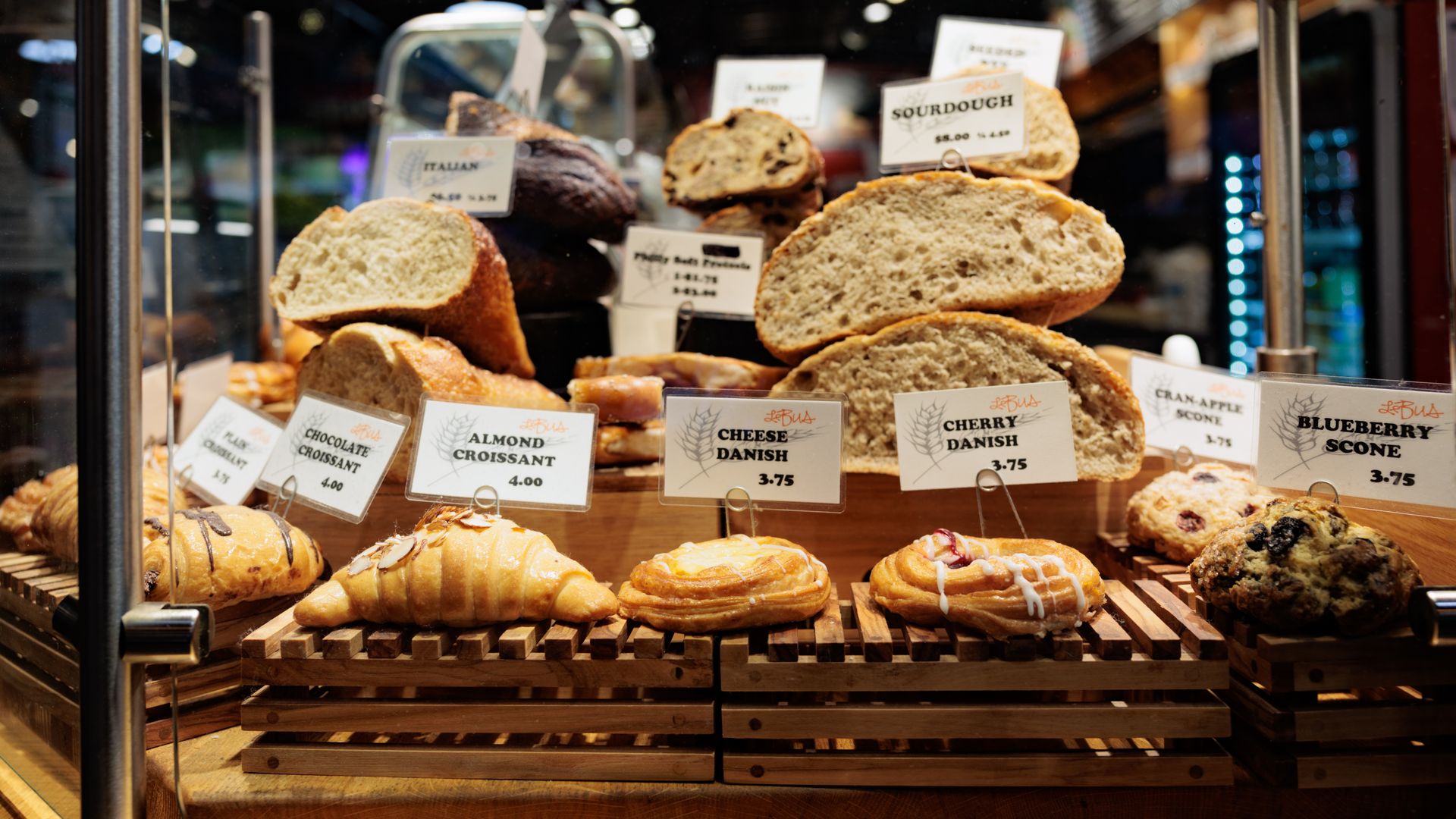 Pastries and bread at the Reading Terminal Market.